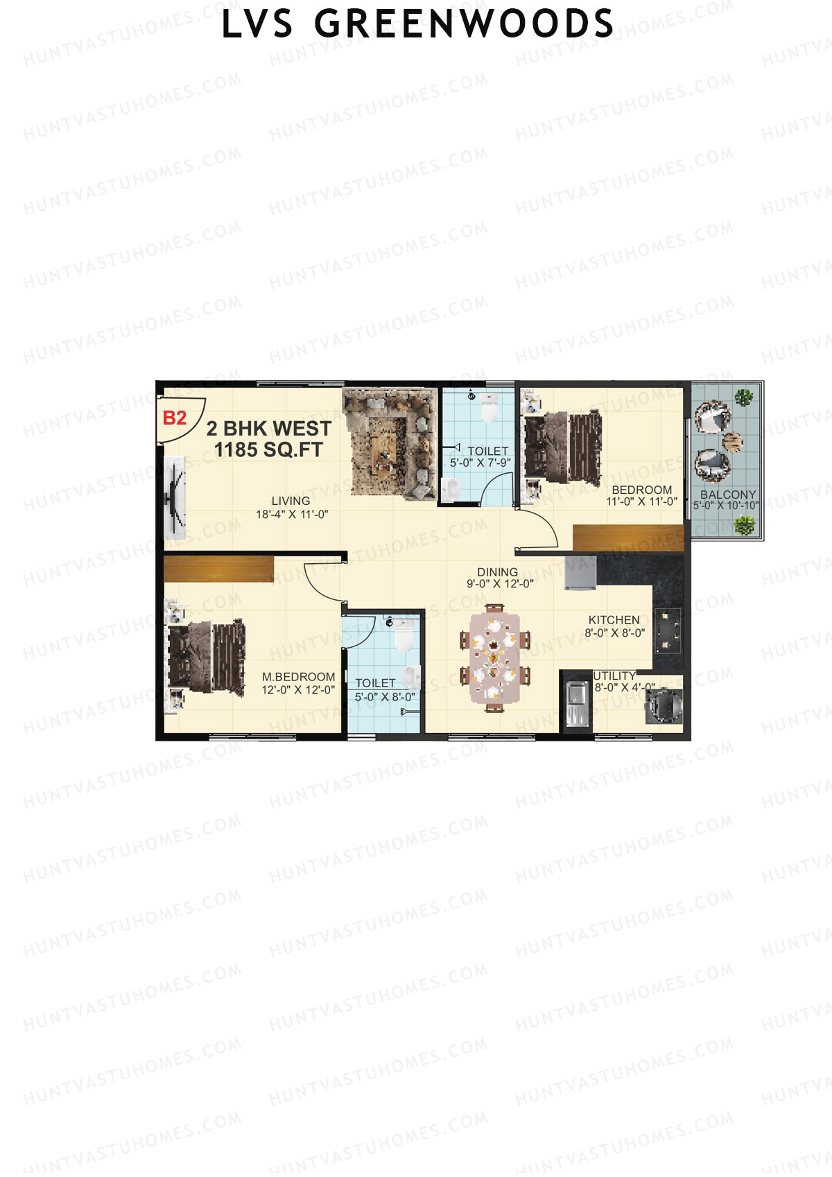 LVS Greenwoods Block B Unit B3 Floor Plan