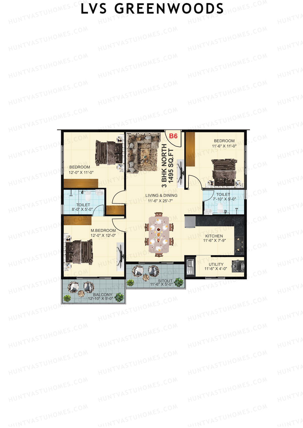 LVS Greenwoods Block B Unit B9 Floor Plan