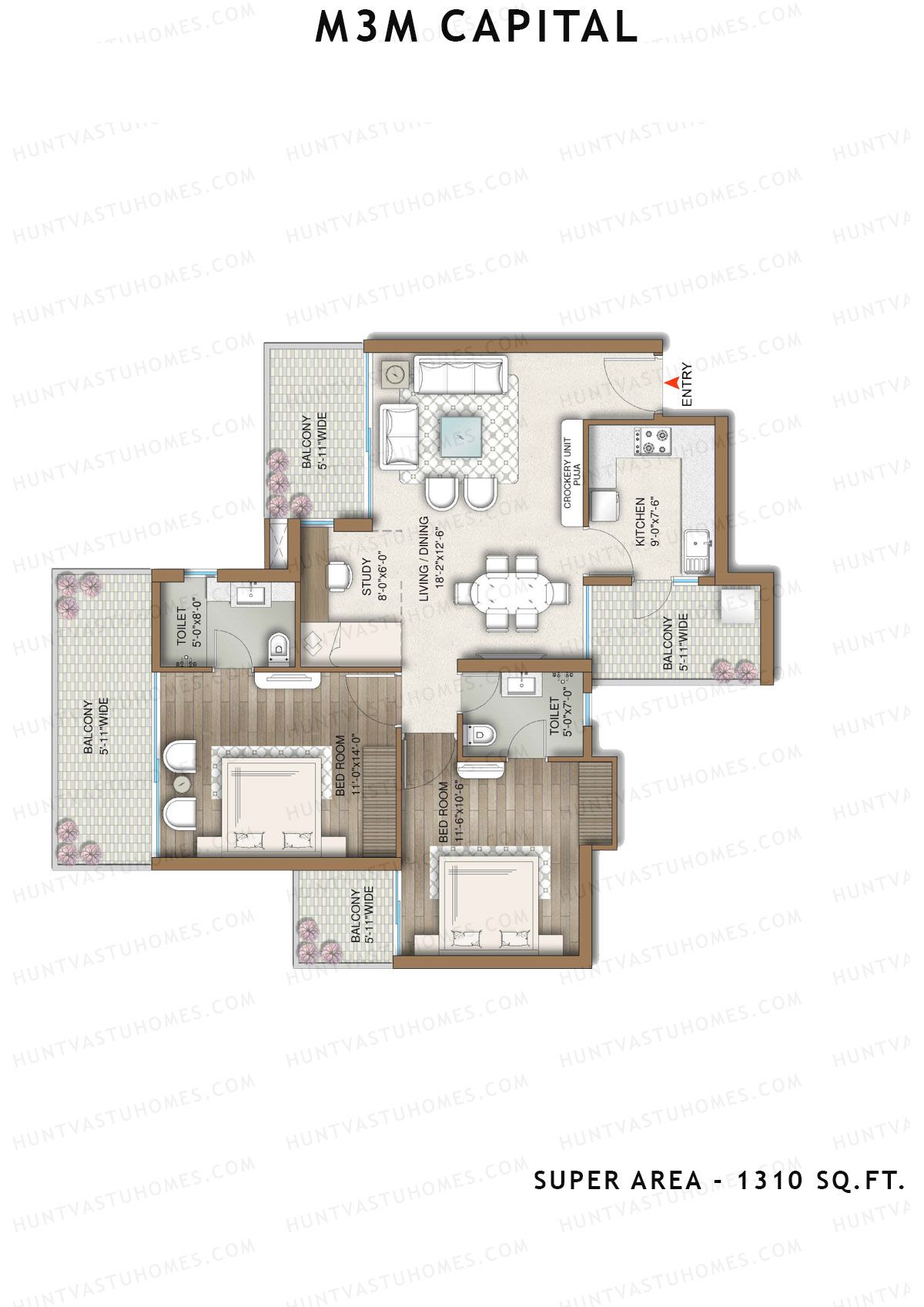 M3M Capital Tower 1 Unit 1 Floor Plan