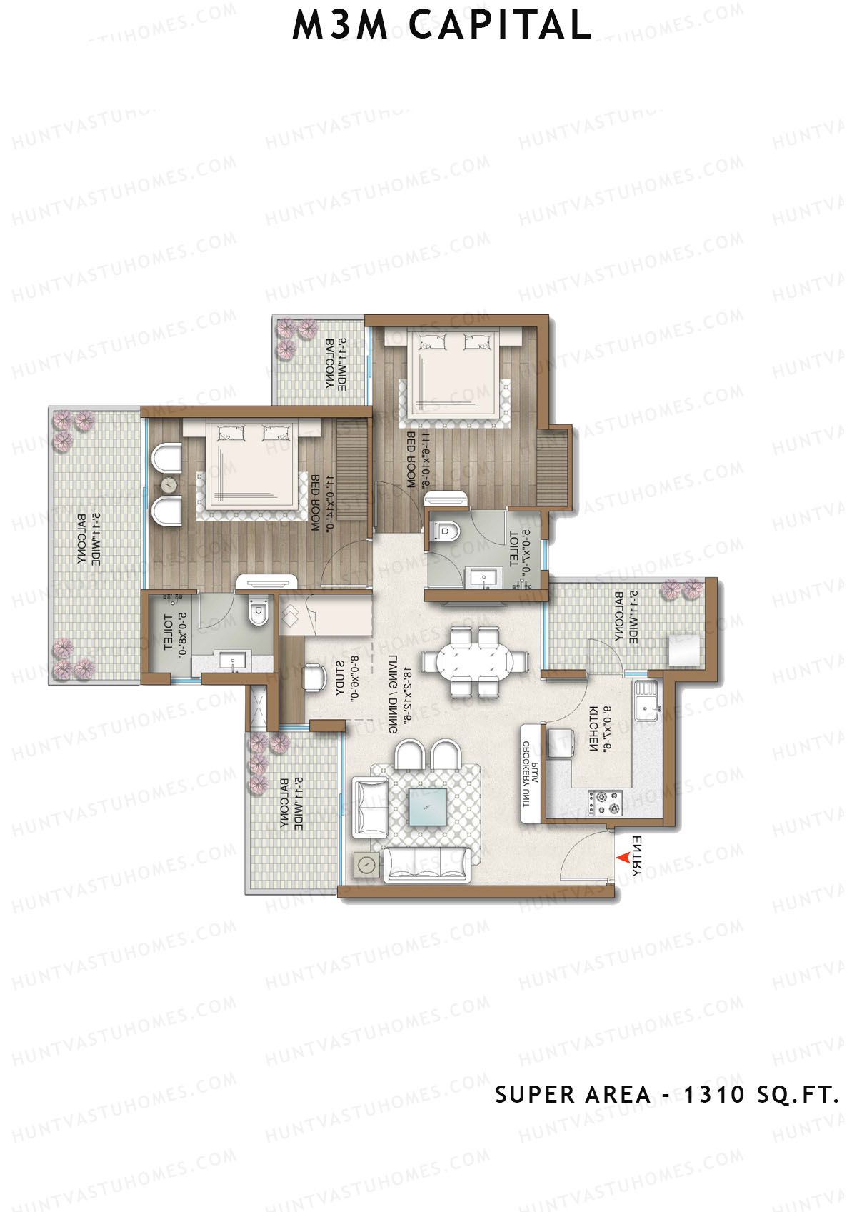 M3M Capital Tower 1 Unit 2 Floor Plan