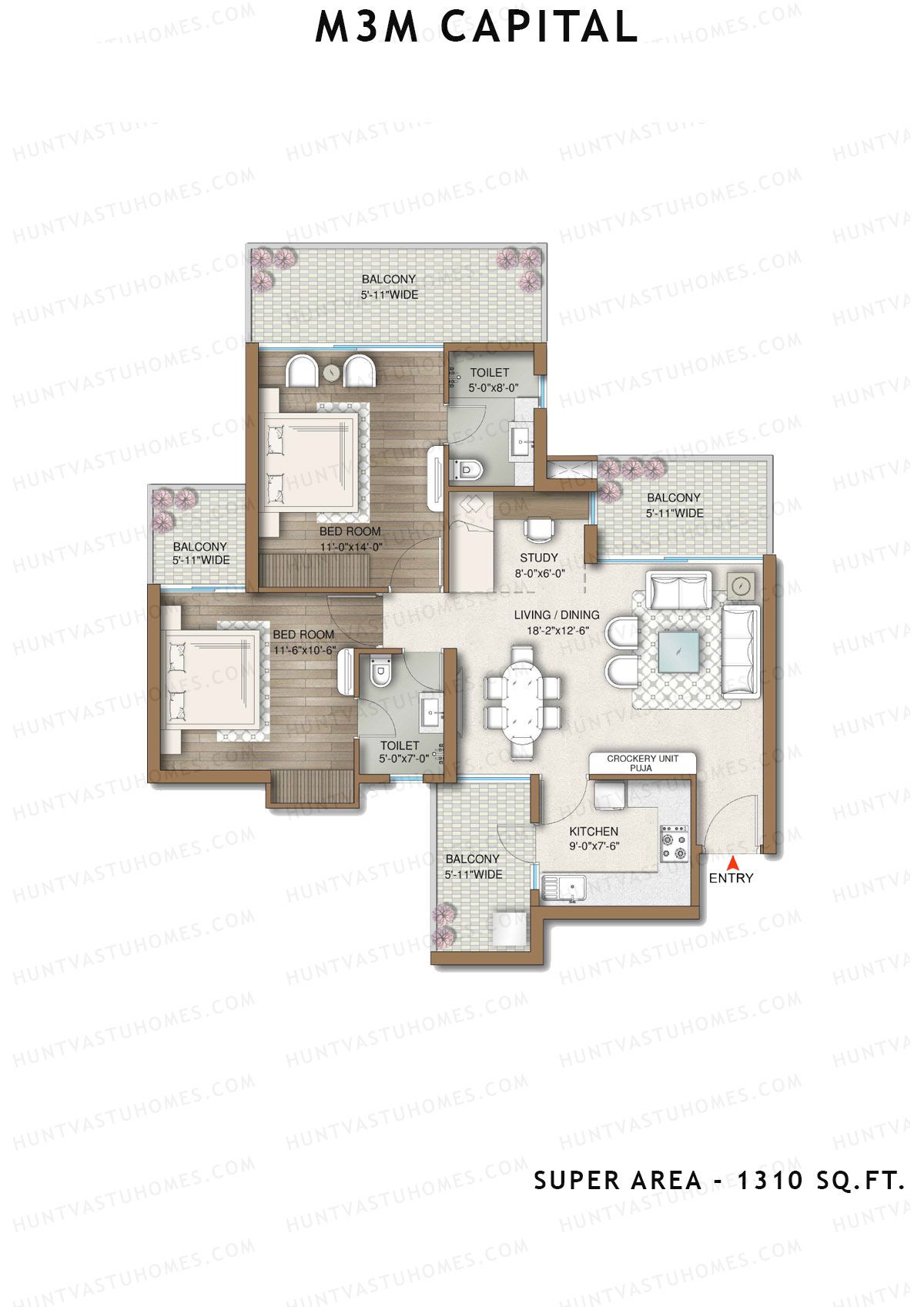 M3M Capital Tower 3a Unit 1 Floor Plan
