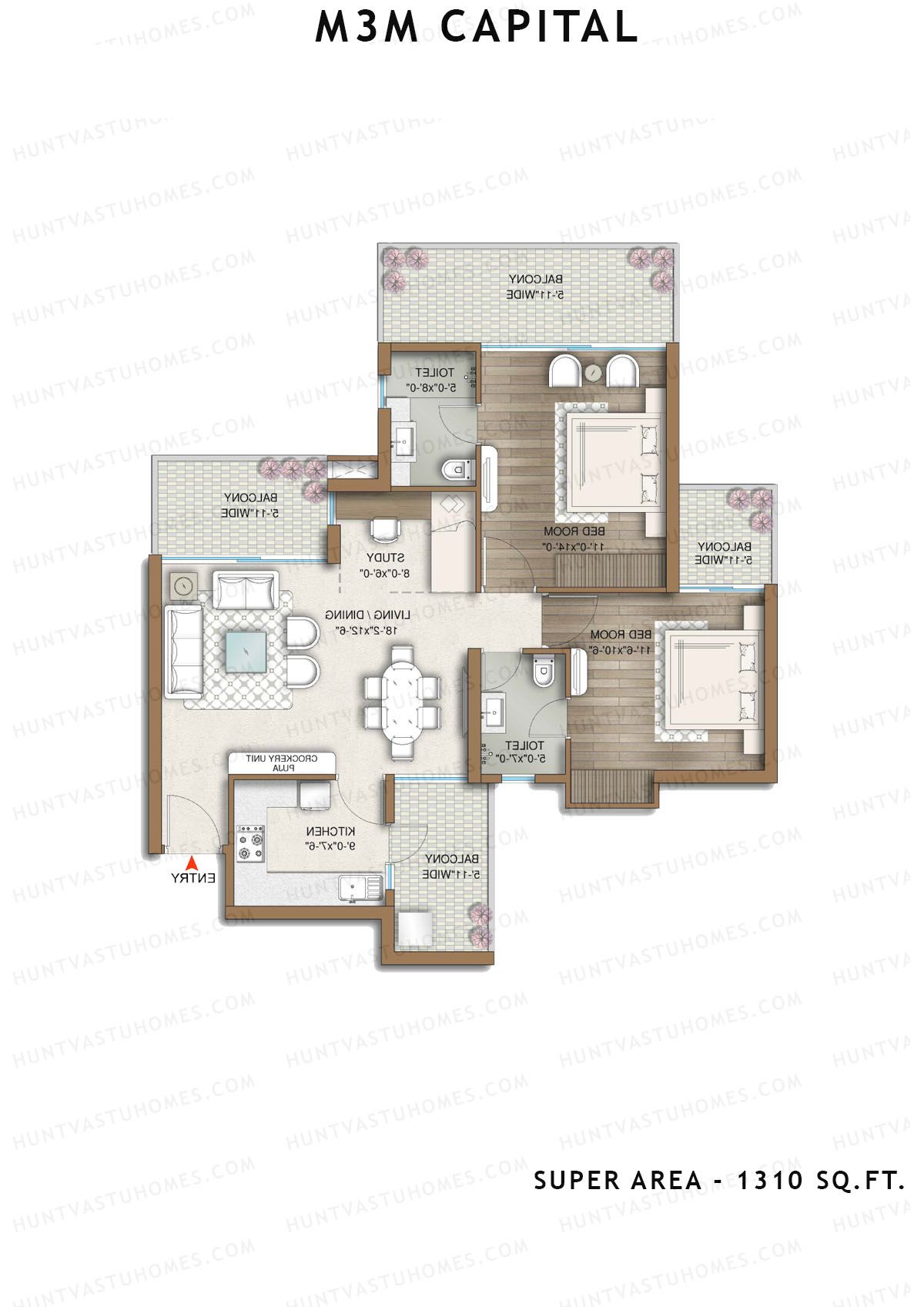 M3M Capital Tower 3a Unit 2 Floor Plan