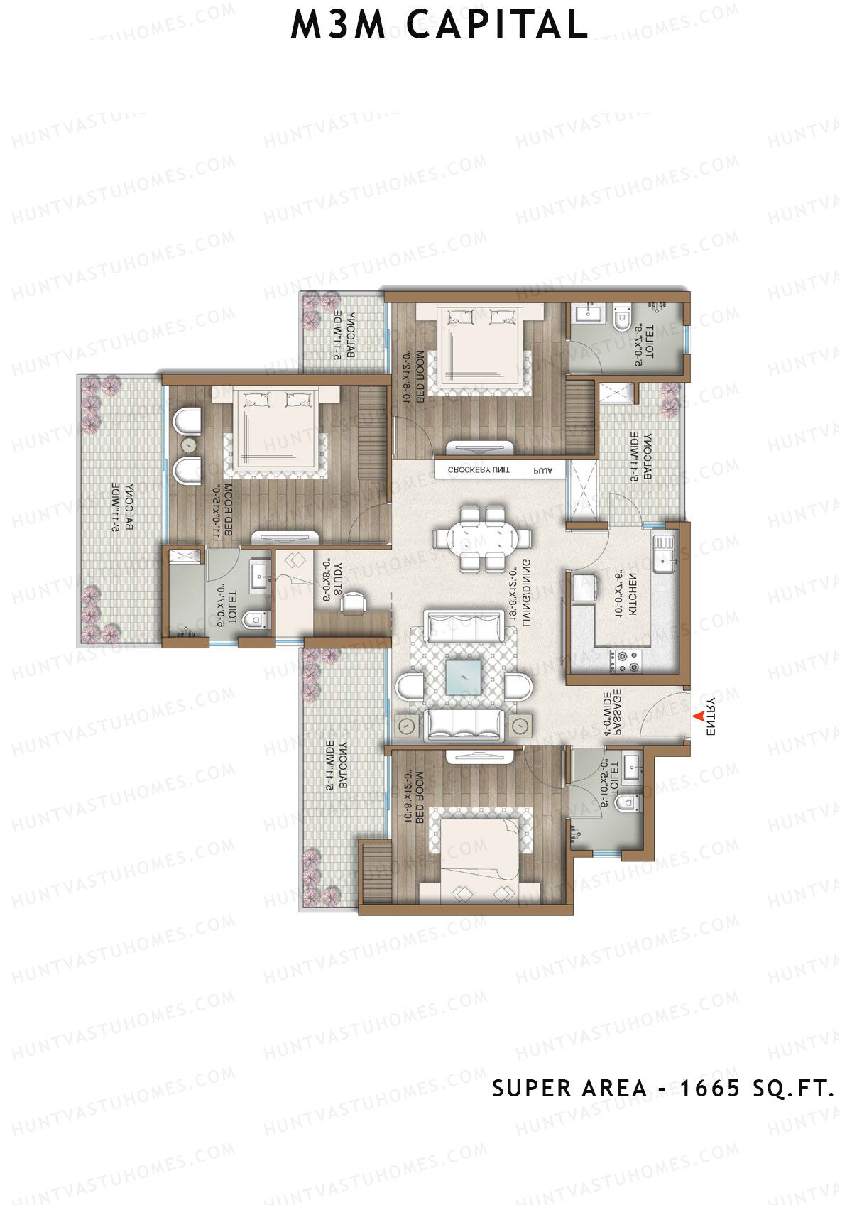 M3M Capital Tower 2 Unit 2 Floor Plan