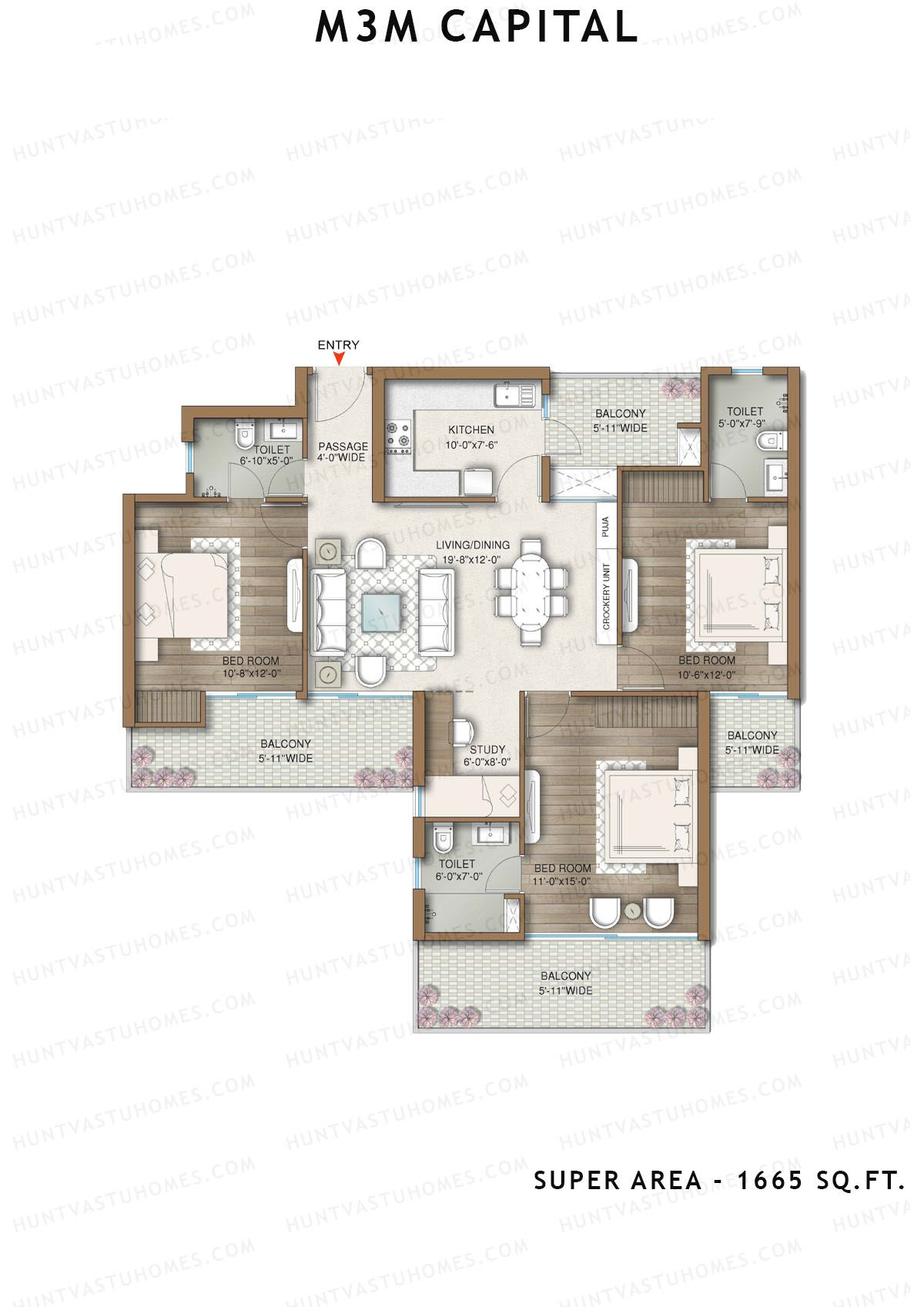 M3M Capital Tower 3a Unit 3 Floor Plan