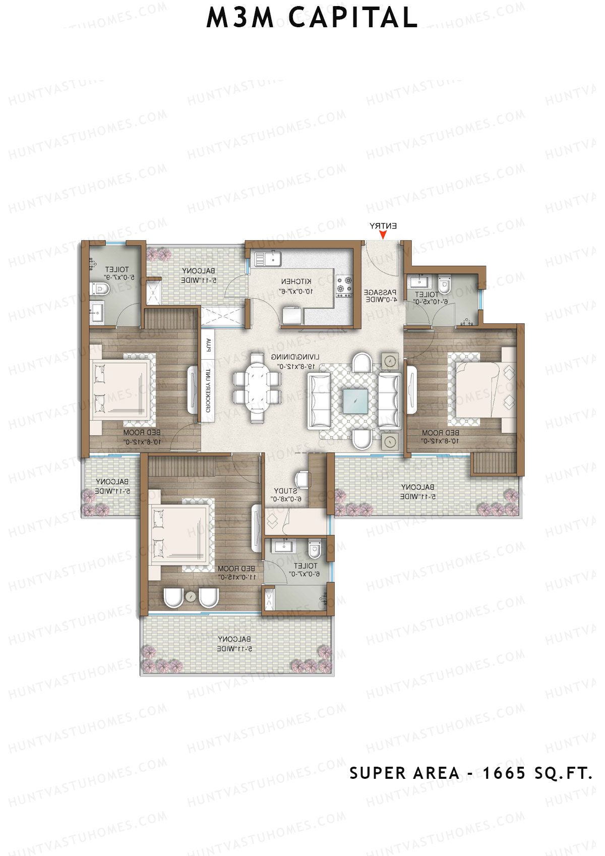 M3M Capital Tower 3a Unit 4 Floor Plan