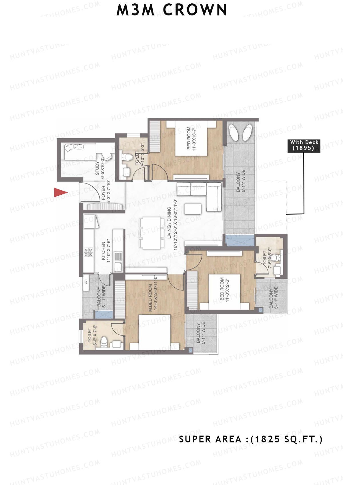 M3M Crown Tower 1 Unit 1 Floor Plan