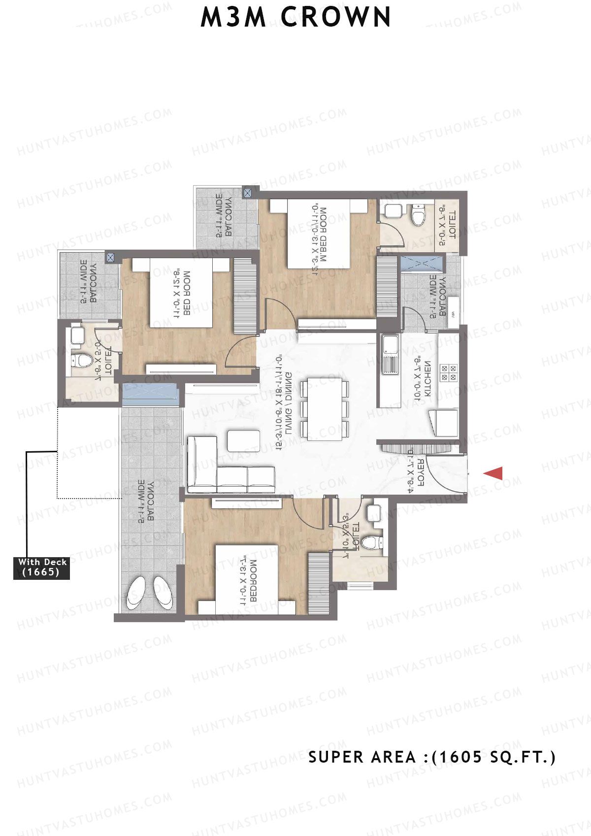 M3M Crown Tower 10 Unit 1 Floor Plan
