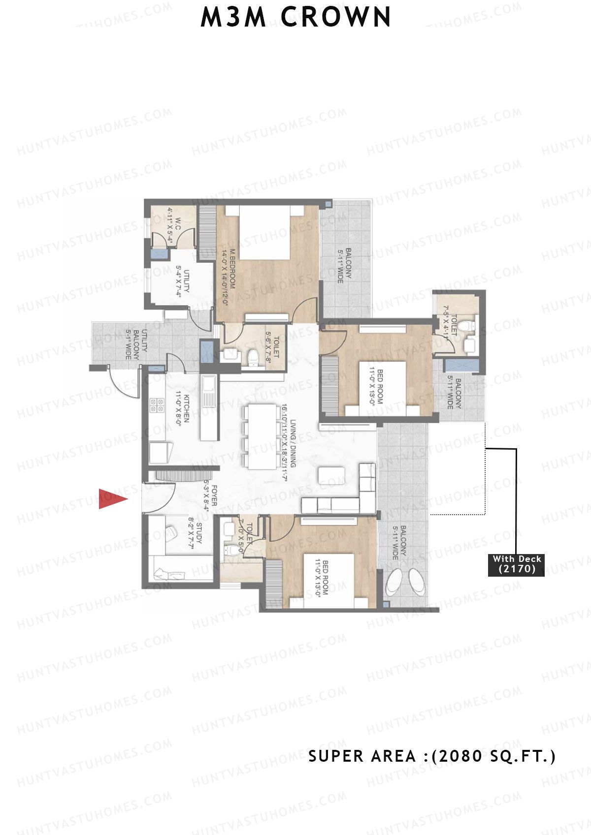 M3M Crown Tower 11 Unit 2 Floor Plan