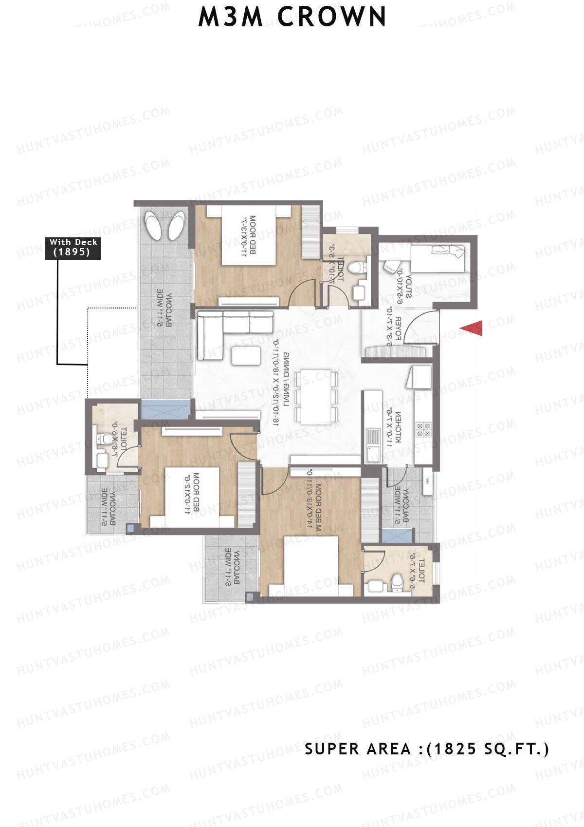 M3M Crown Tower 11 Unit 4 Floor Plan