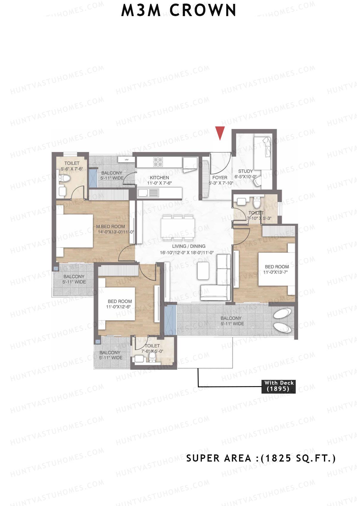 M3M Crown Tower 14 Unit 1 Floor Plan
