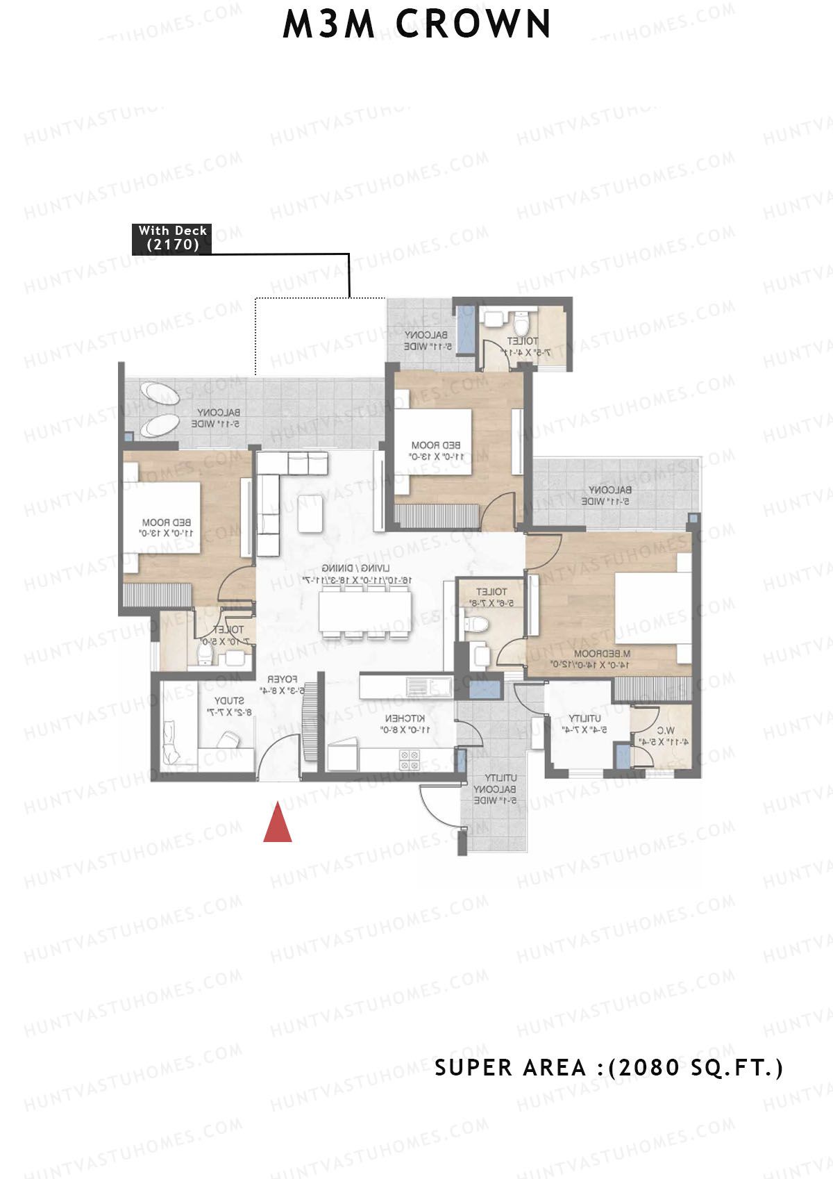 M3M Crown Tower 14 Unit 3 Floor Plan