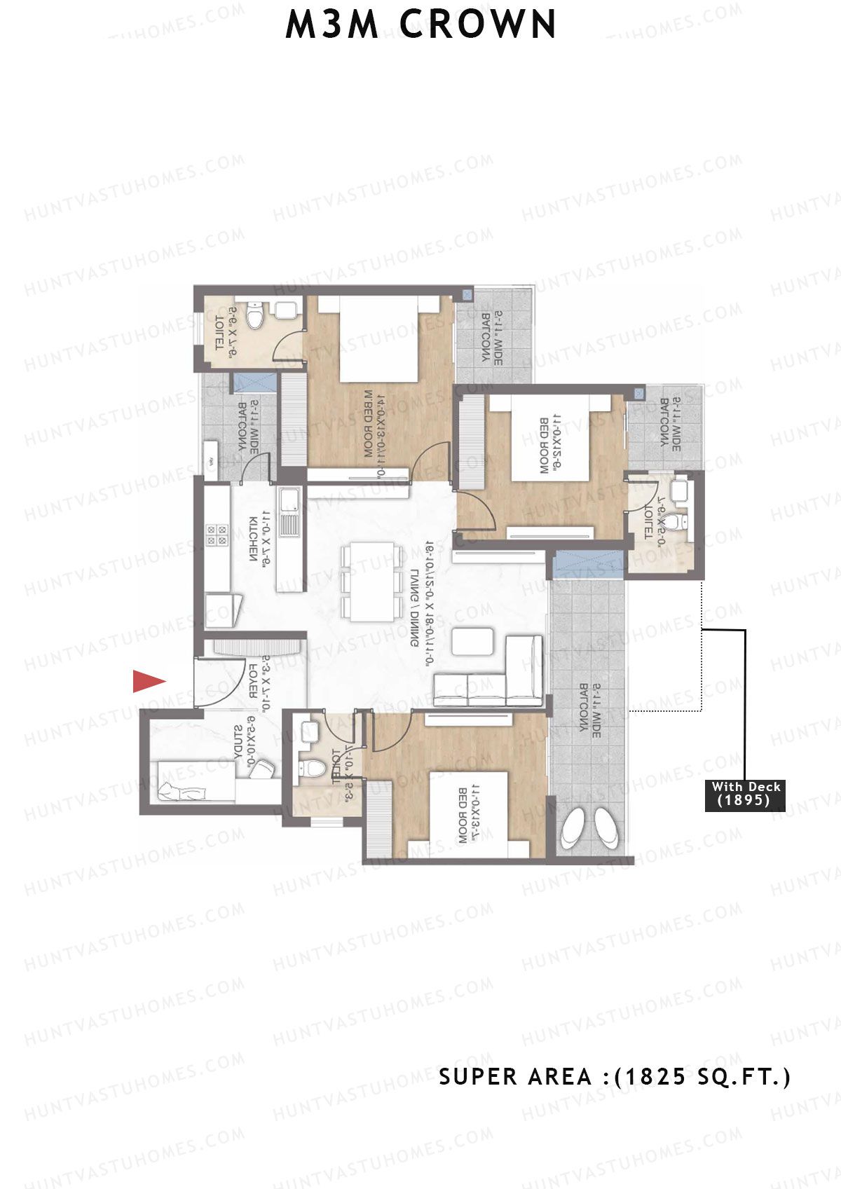 M3M Crown Tower 2 Unit 4 Floor Plan