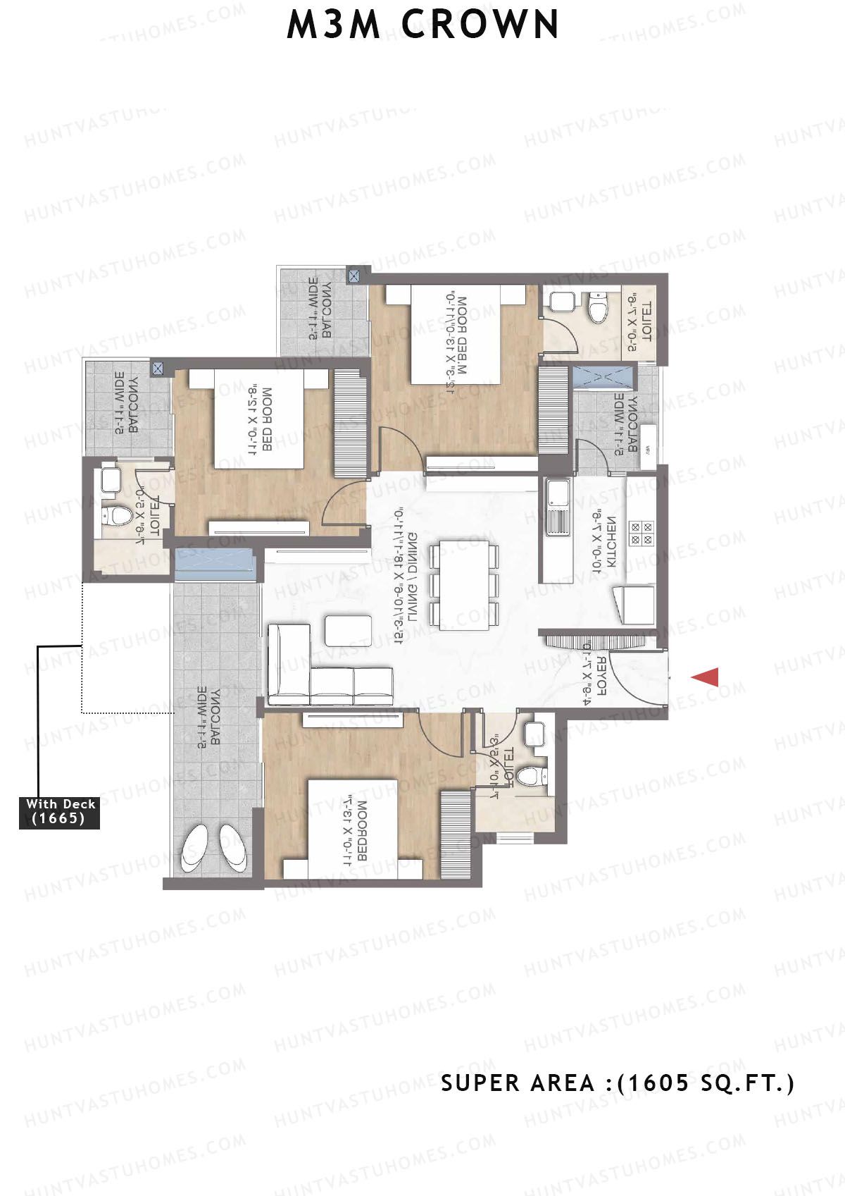 M3M Crown Tower 7 Unit 1 Floor Plan