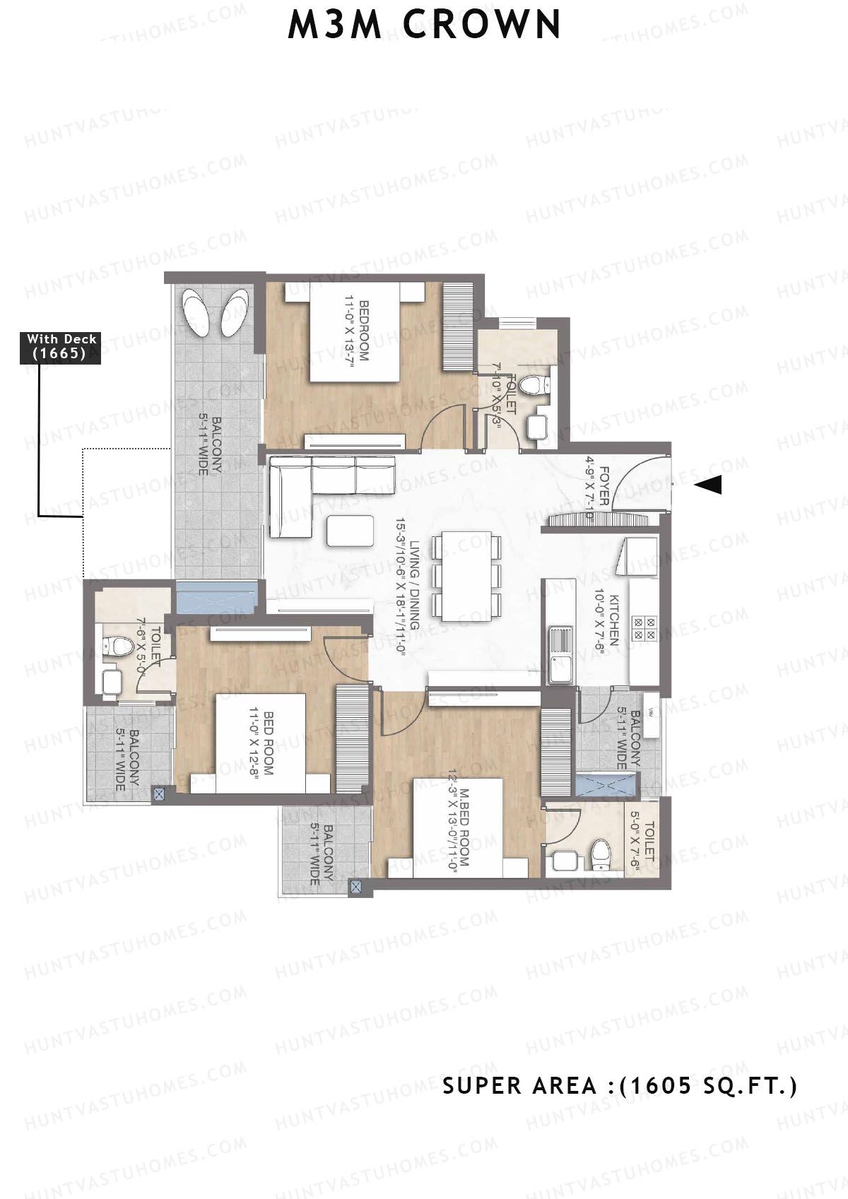 M3M Crown Tower 7 Unit 4 Floor Plan