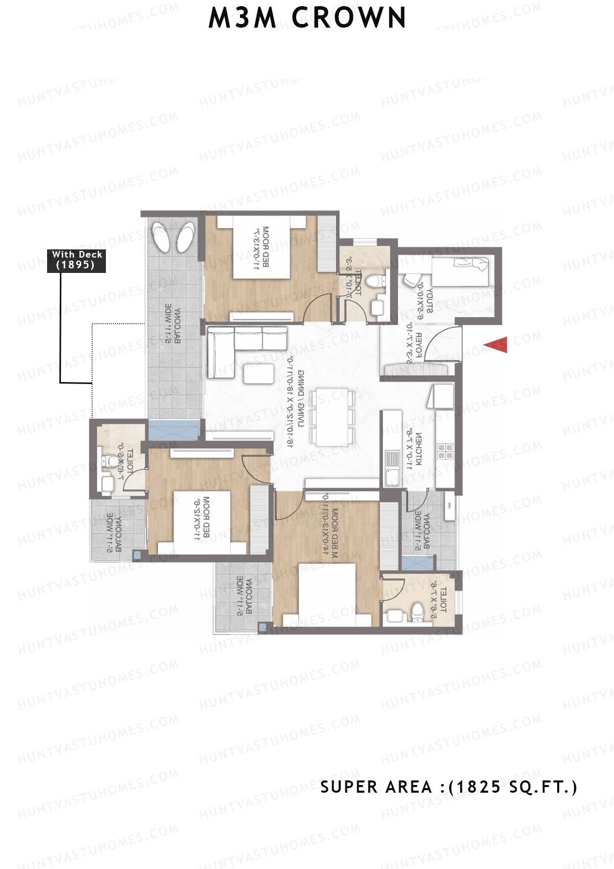 M3M Crown Tower 8 Unit 4 Floor Plan