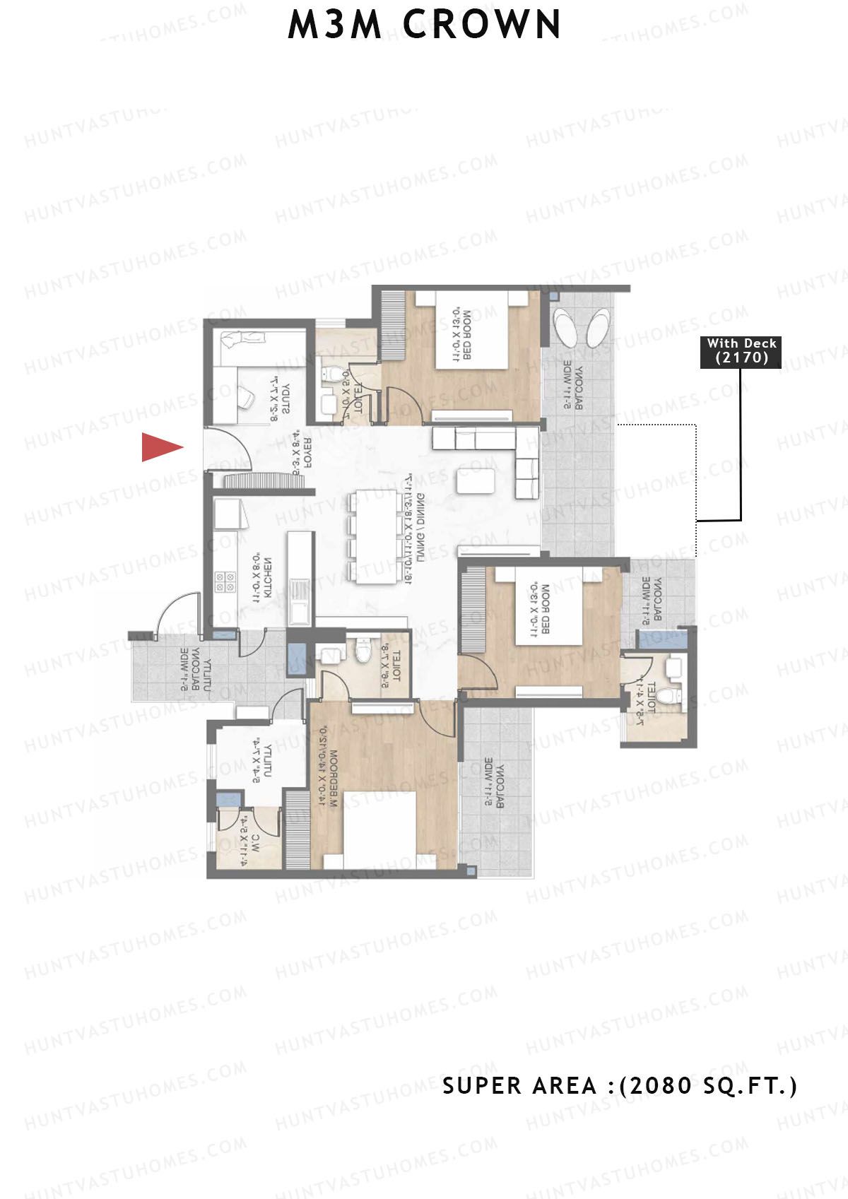 M3M Crown Tower 9 Unit 3 Floor Plan