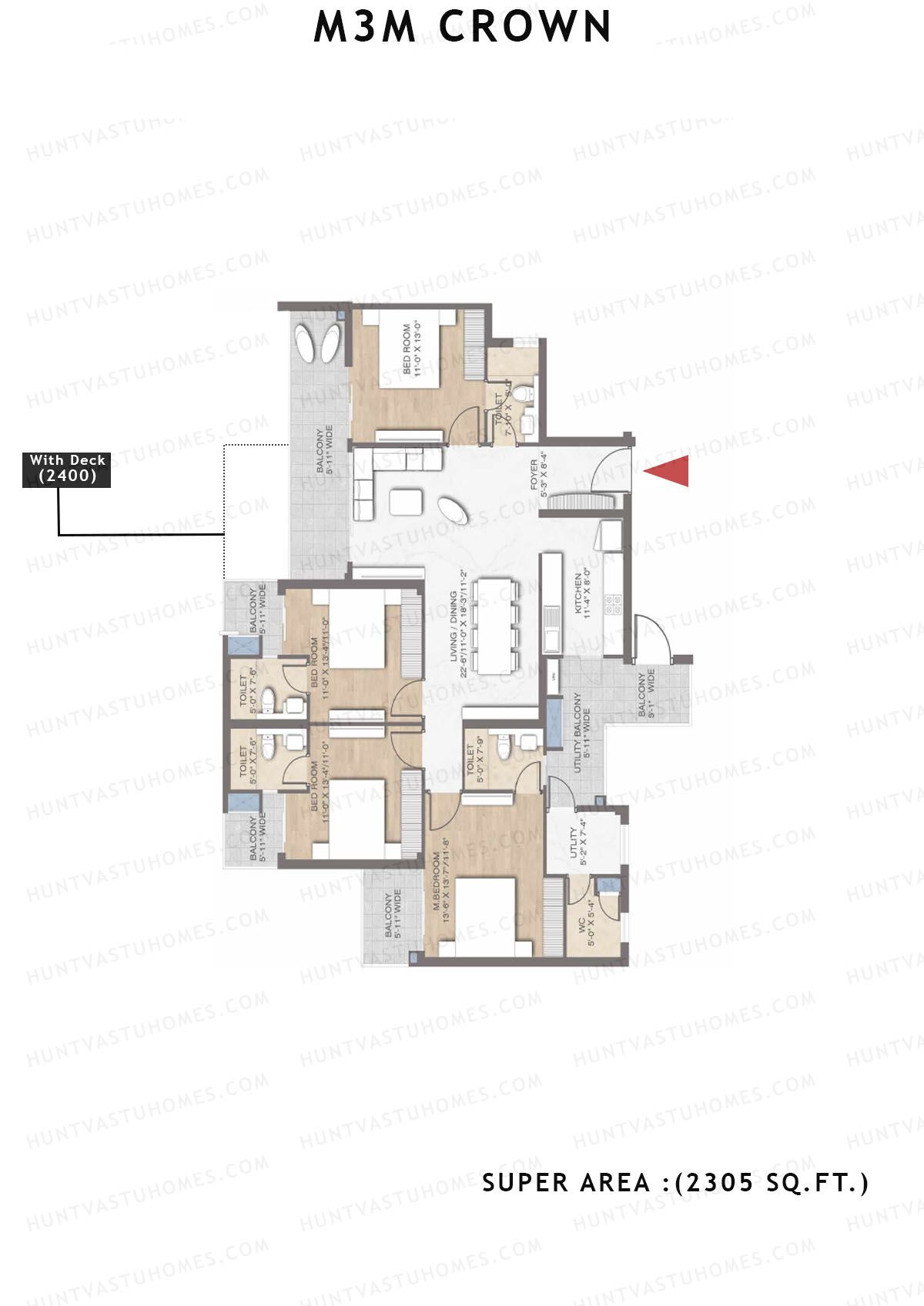 M3M Crown Tower 1 Unit 2 Floor Plan