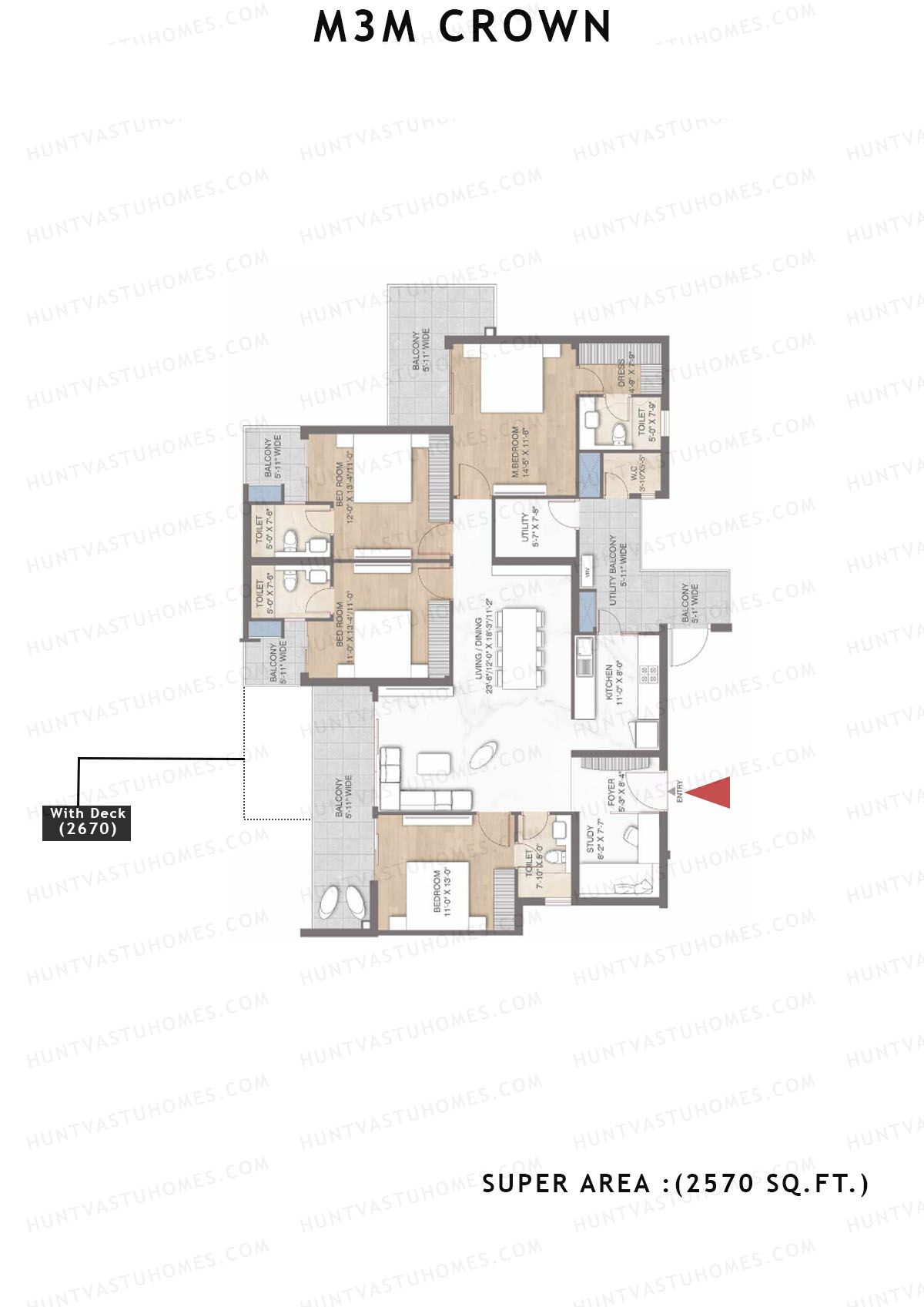 M3M Crown Tower 1 Unit 3 Floor Plan