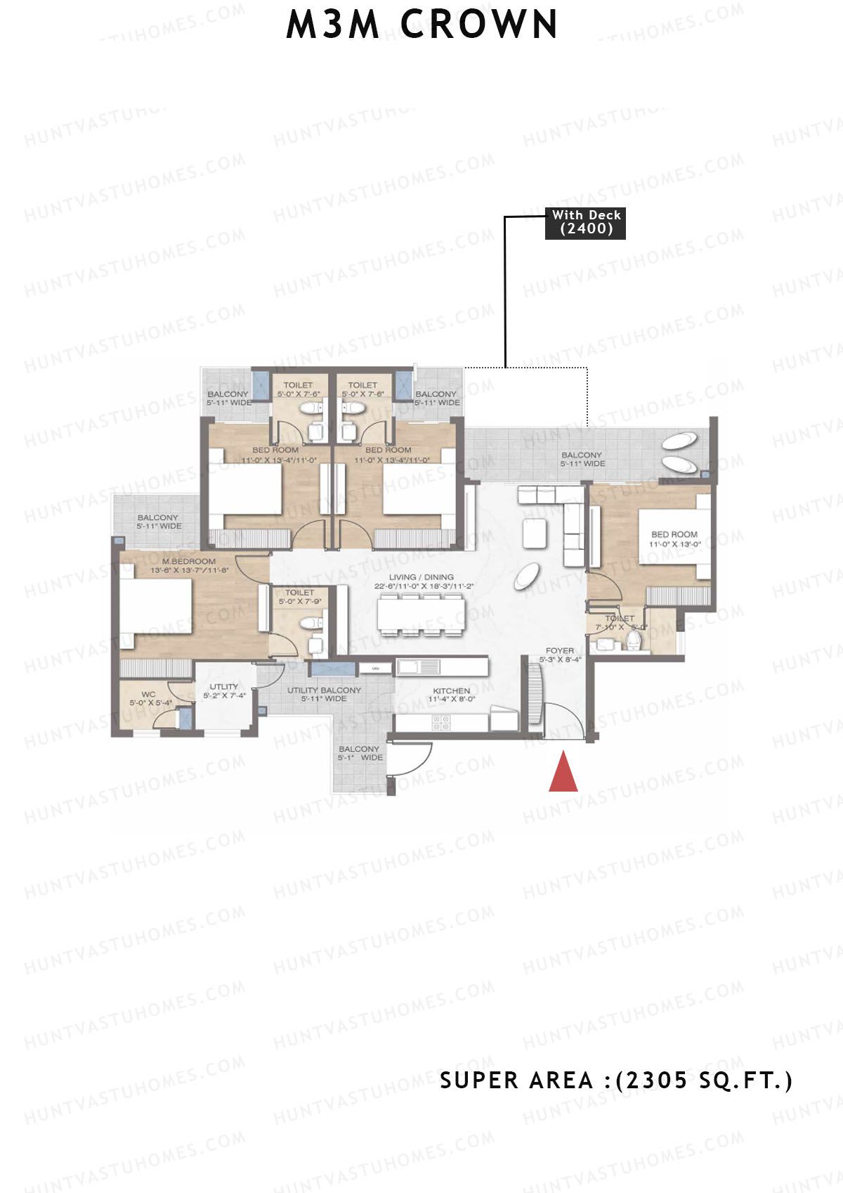 M3M Crown Tower 13 Unit 2 Floor Plan