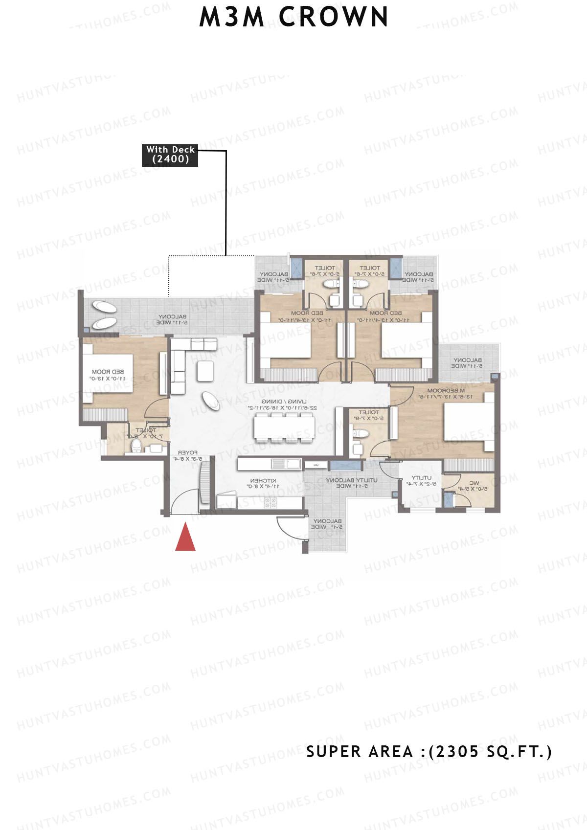 M3M Crown Tower 13 Unit 3 Floor Plan