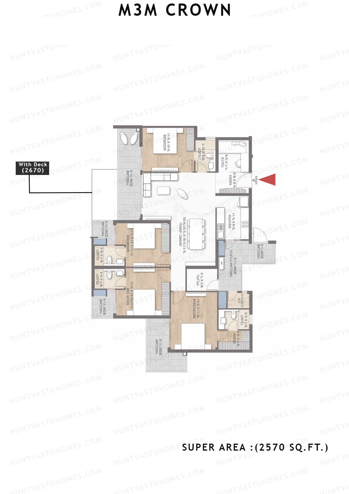 M3M Crown Tower 2 Unit 2 Floor Plan