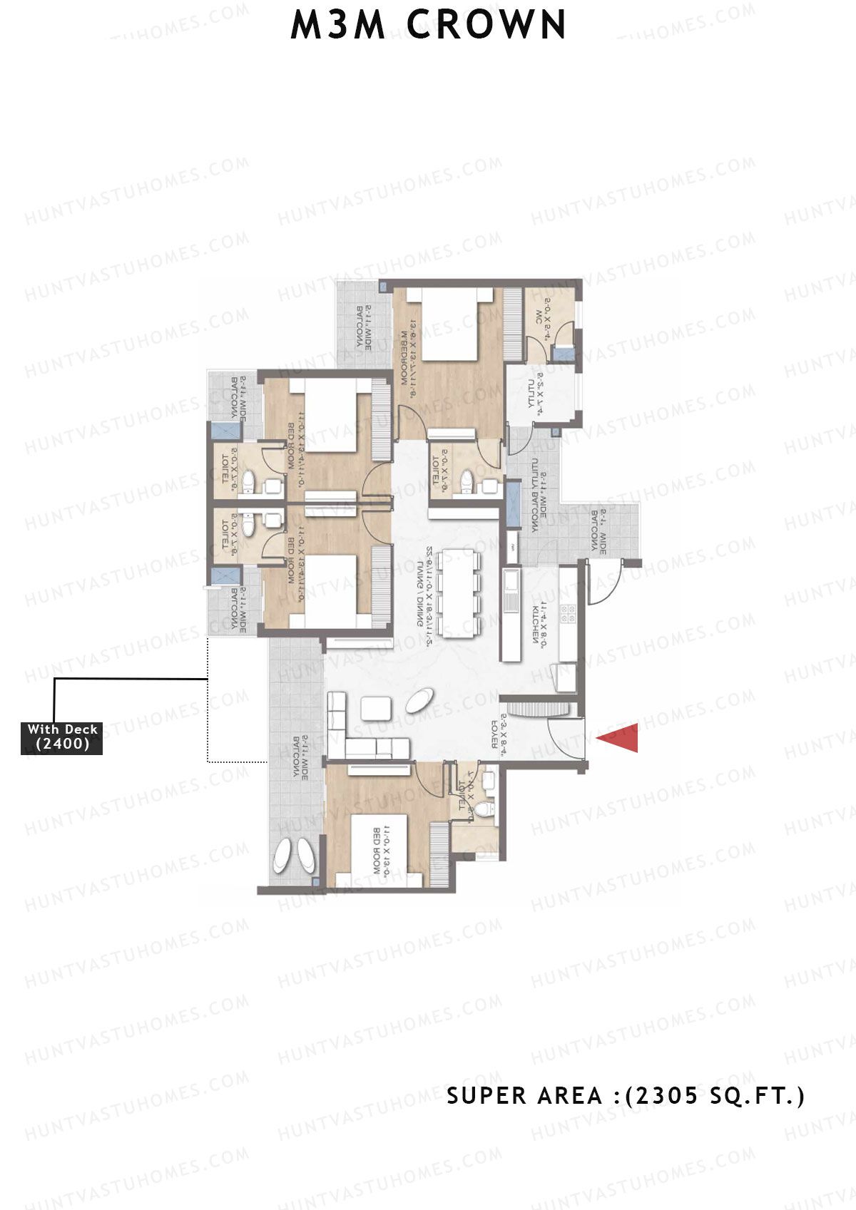 M3M Crown Tower 2 Unit 3 Floor Plan