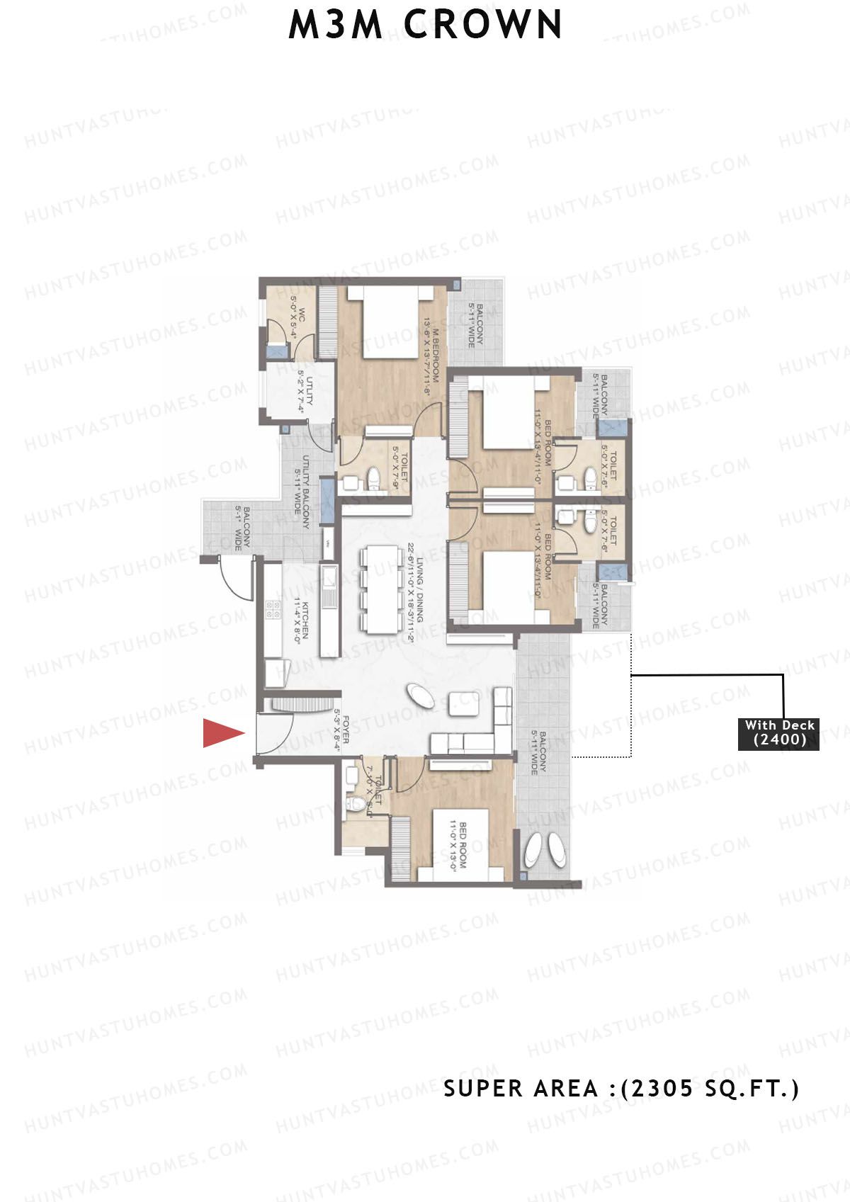 M3M Crown Tower 6 Unit 2 Floor Plan