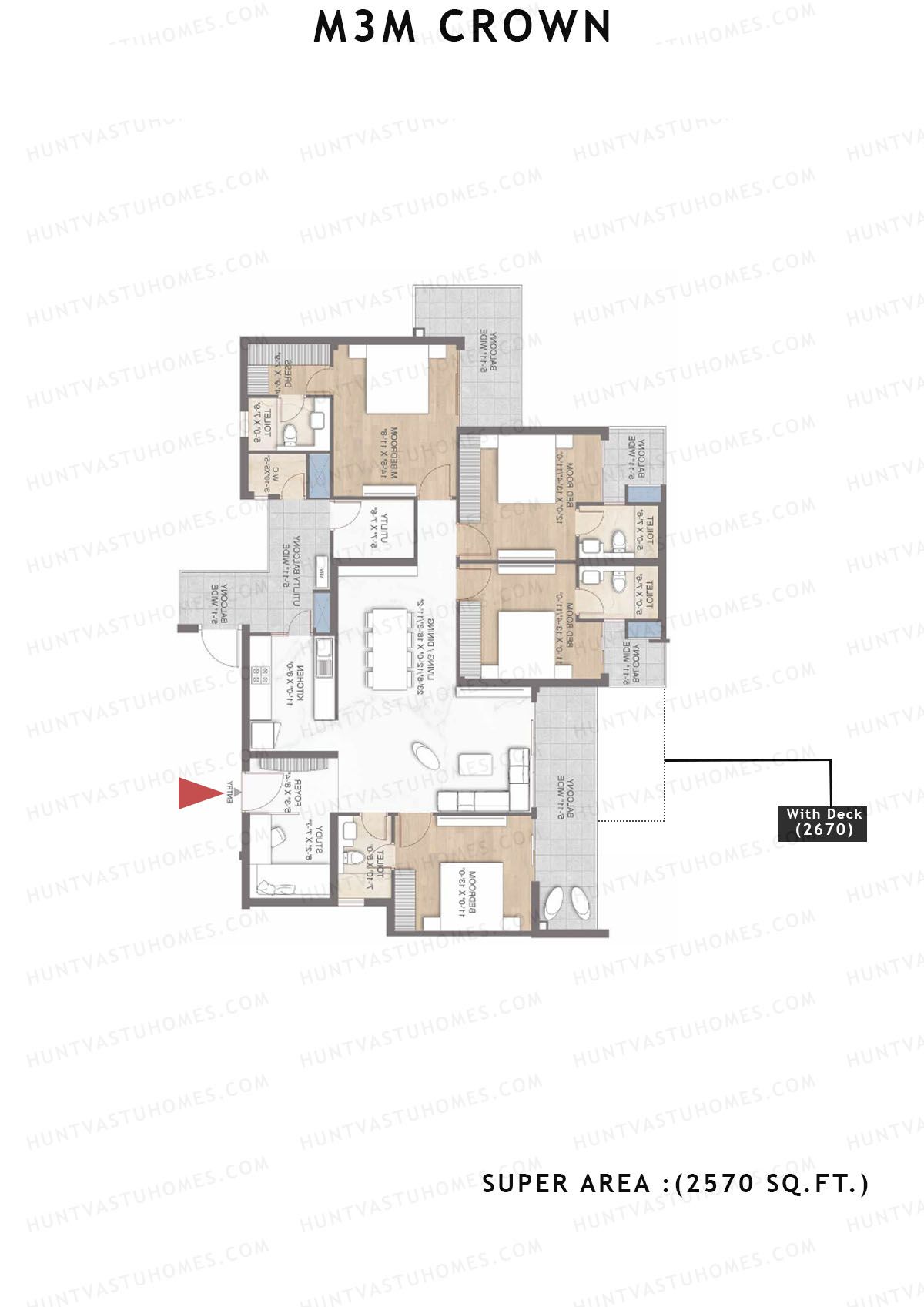 M3M Crown Tower 9 Unit 2 Floor Plan