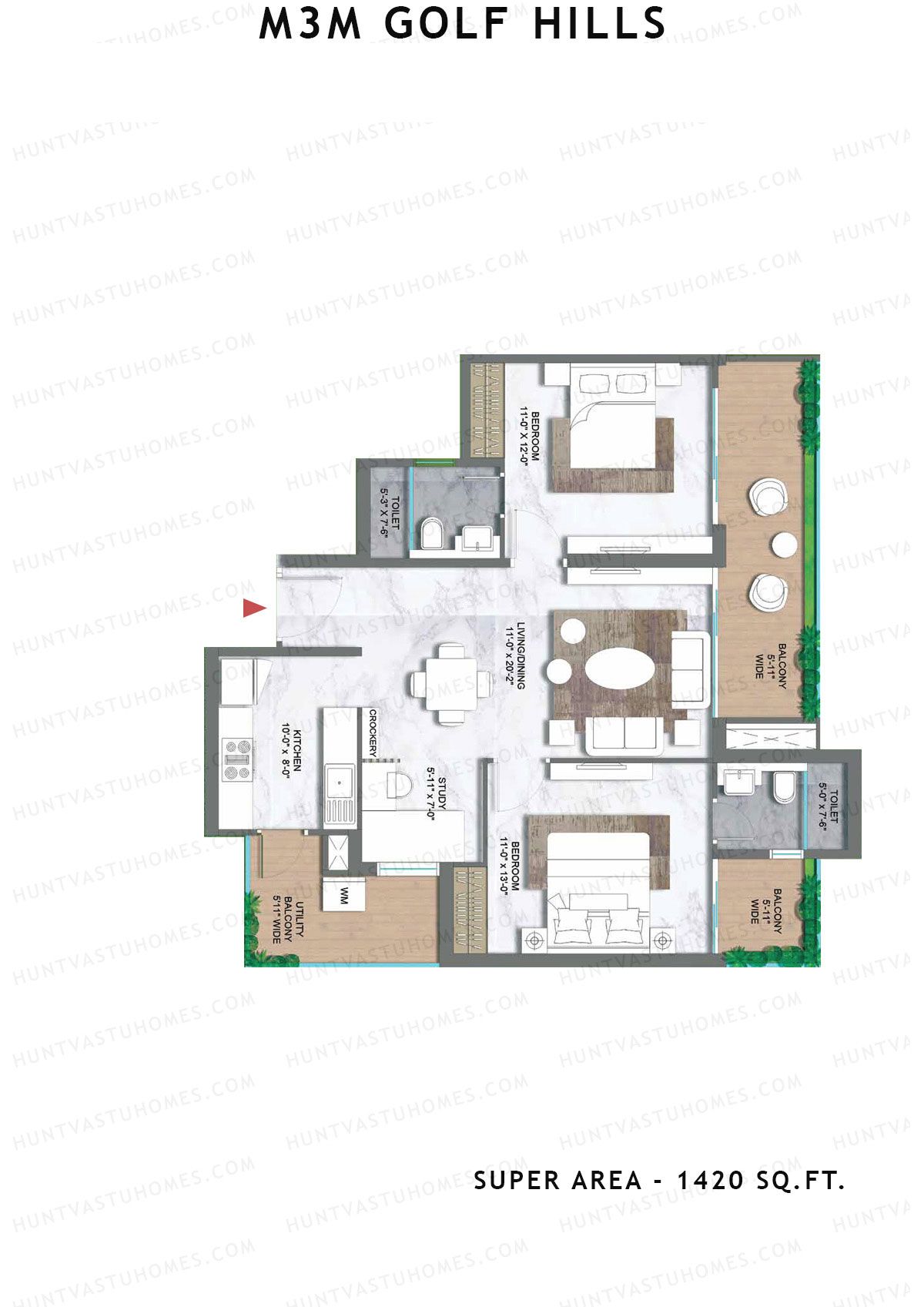 M3M Golf Hills Tower 10 Unit 2 Floor Plan