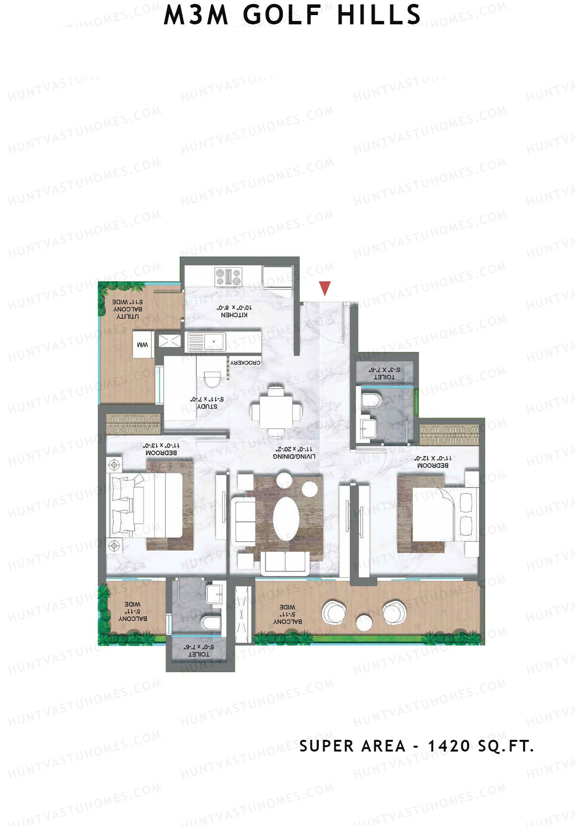 M3M Golf Hills Tower 9 Unit 2 Floor Plan