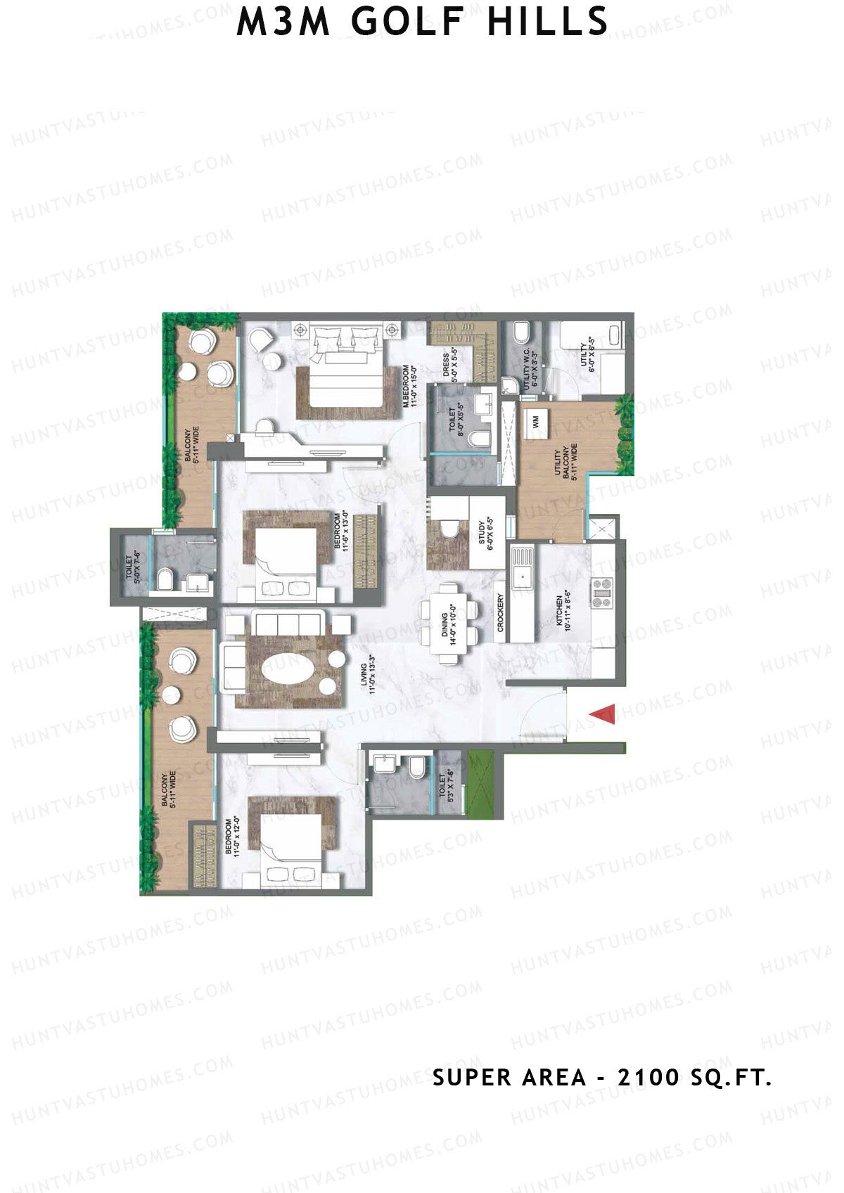 M3M Golf Hills Tower 10 Unit 4 Floor Plan