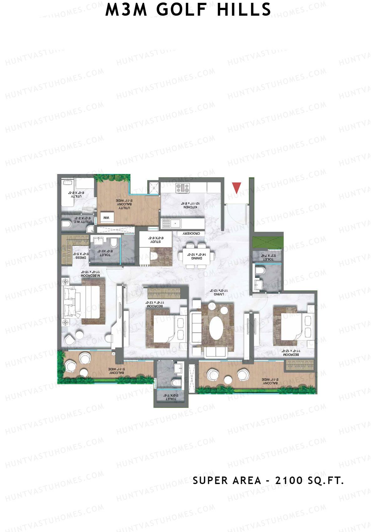 M3M Golf Hills Tower 16 Unit 2 Floor Plan