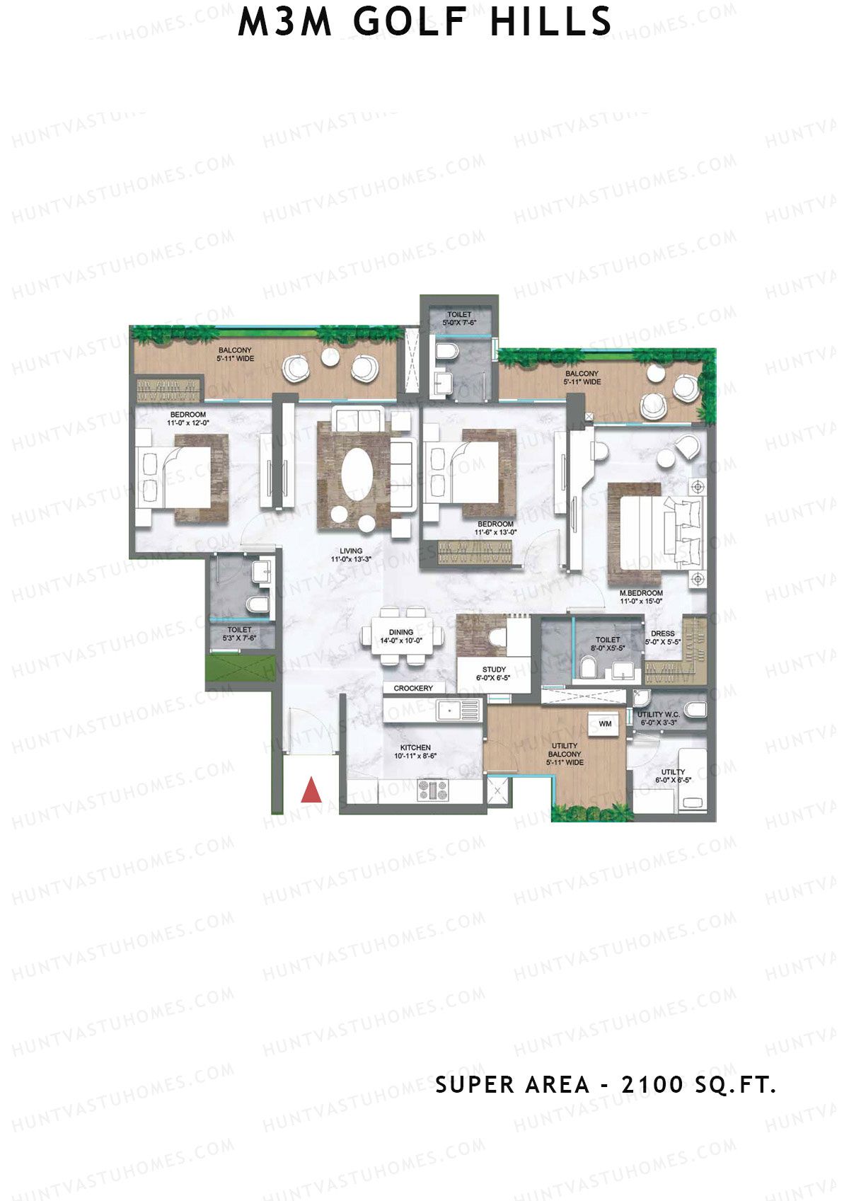 M3M Golf Hills Tower 8 Unit 4 Floor Plan