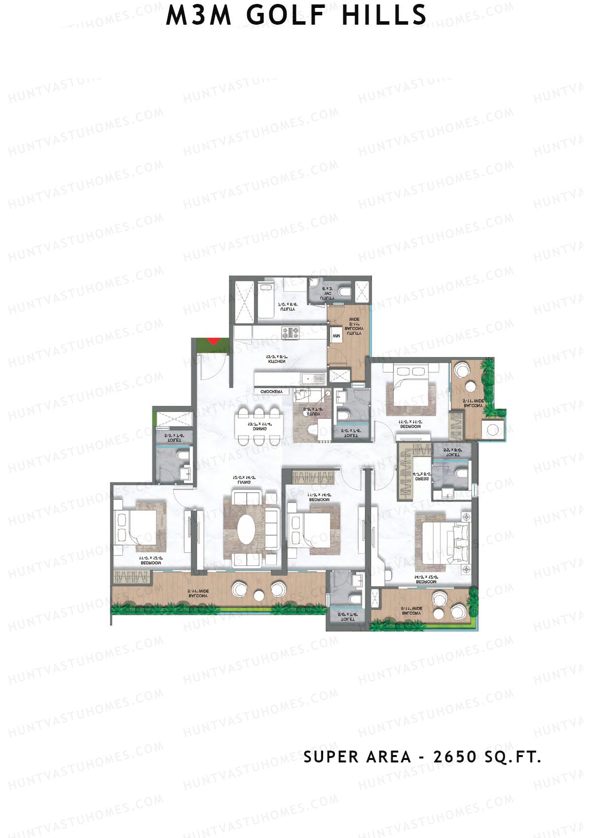 M3M Golf Hills Tower 20 Unit 3 Floor Plan