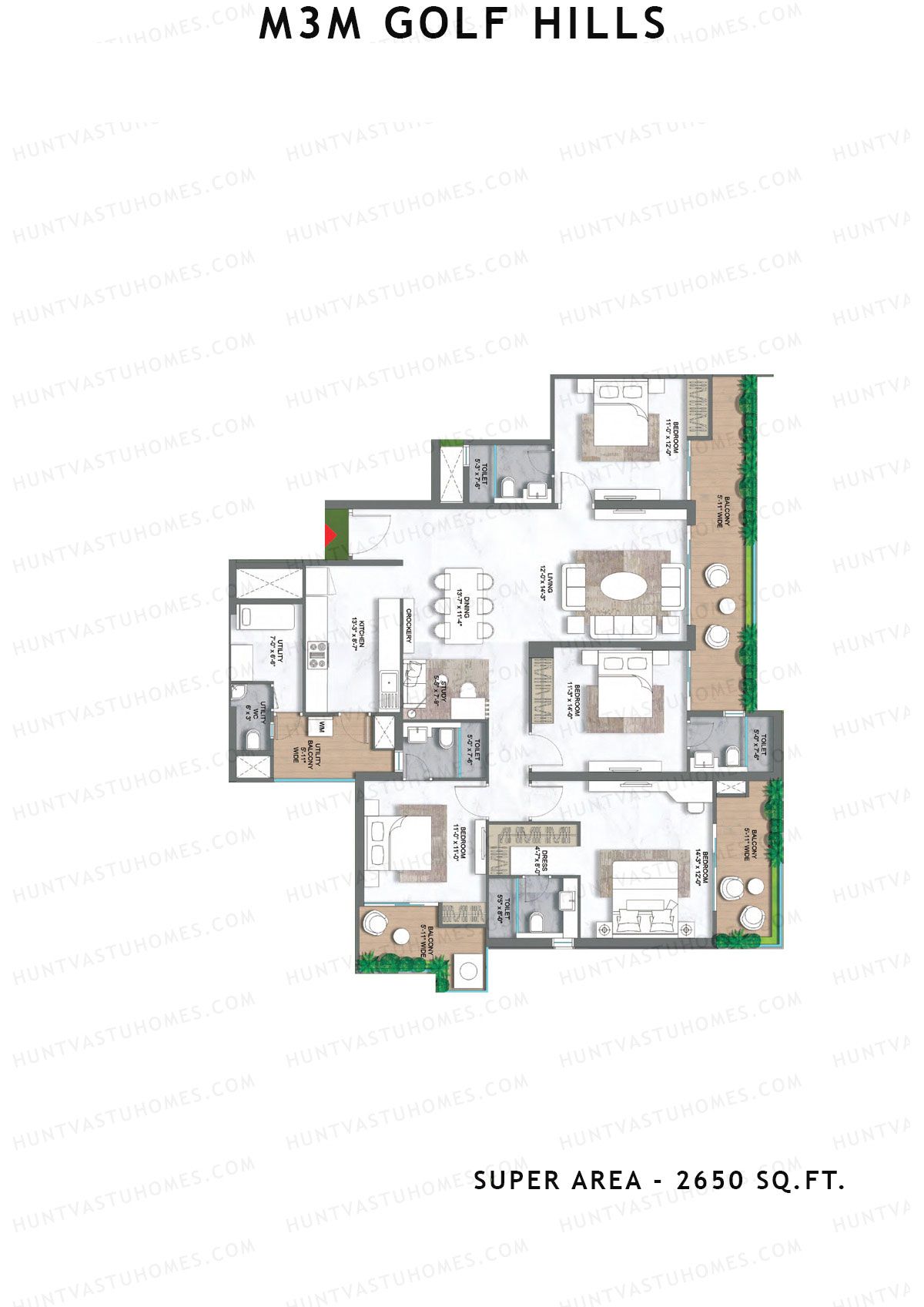 M3M Golf Hills Tower 7 Unit 4 Floor Plan