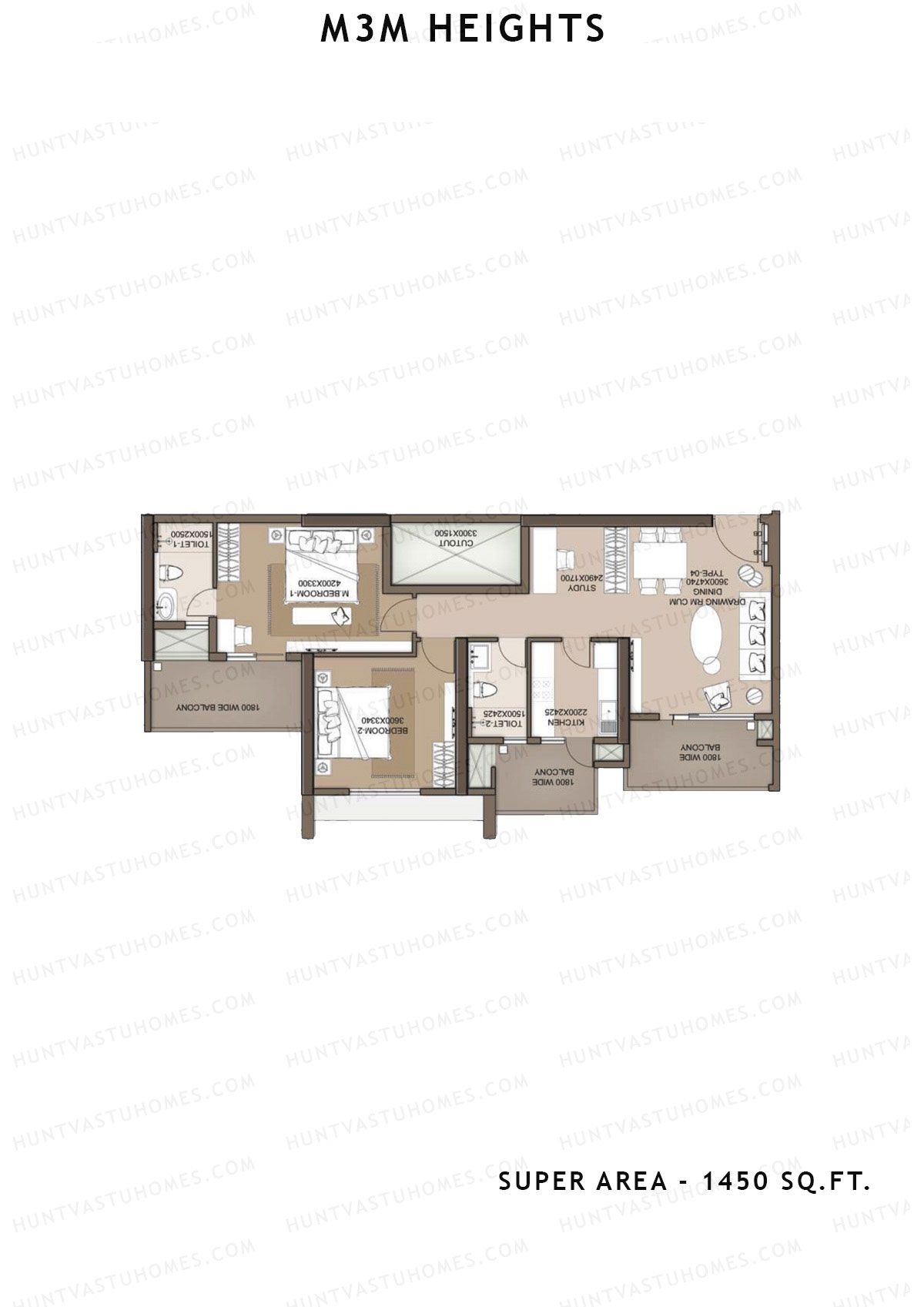 M3M Heights Tower 1 Unit 6 Floor Plan