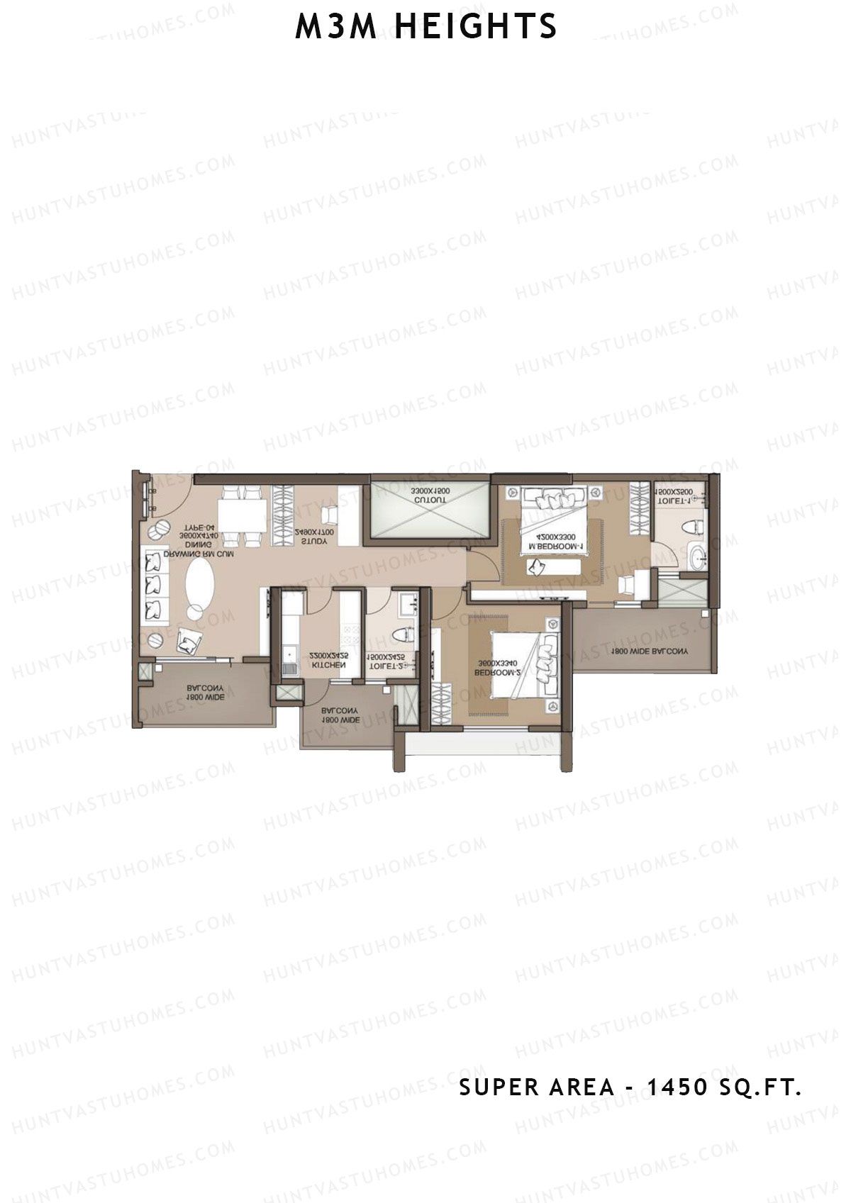 M3M Heights Tower 1 Unit 7 Floor Plan