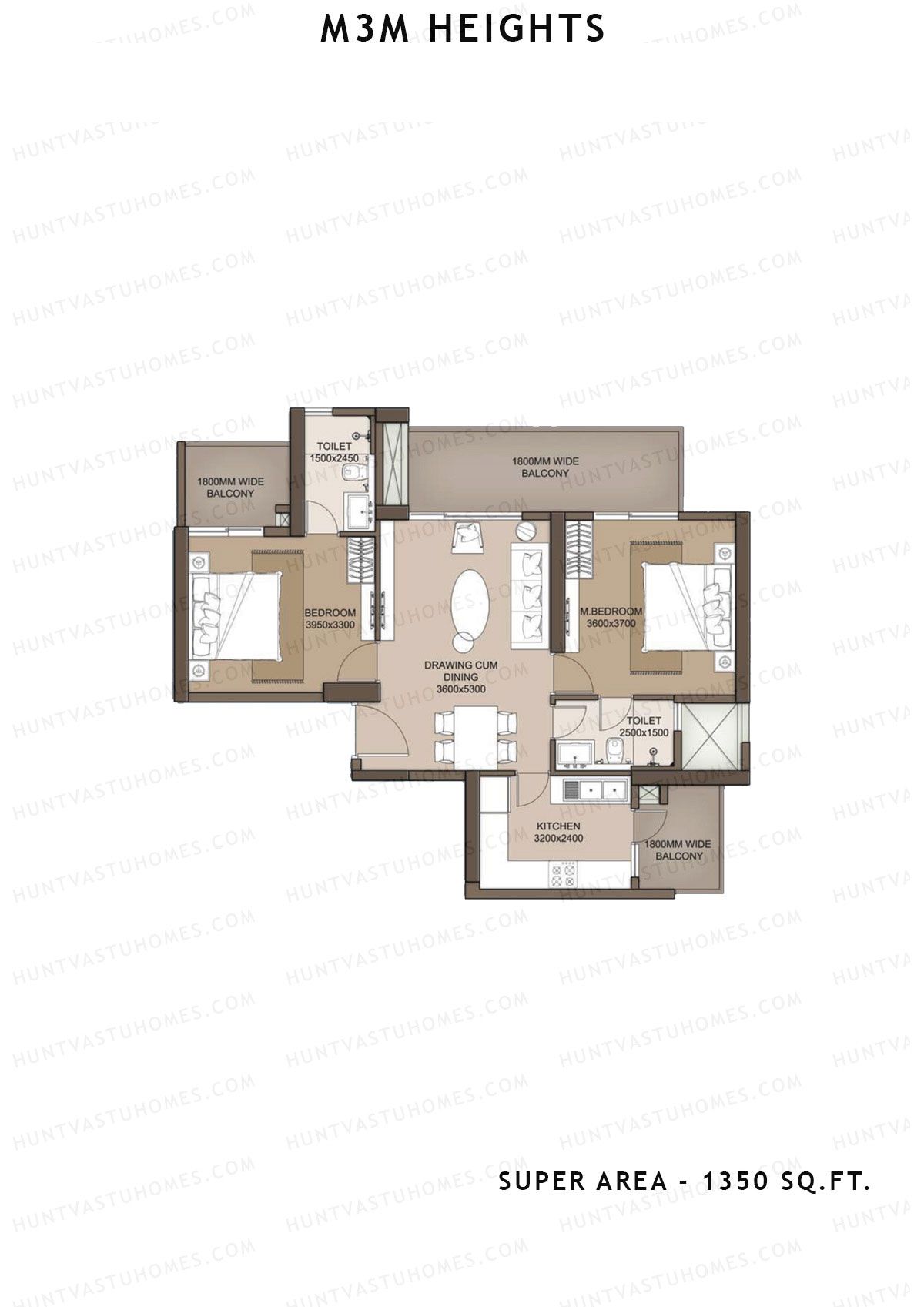 M3M Heights Tower 3 Unit 2 Floor Plan