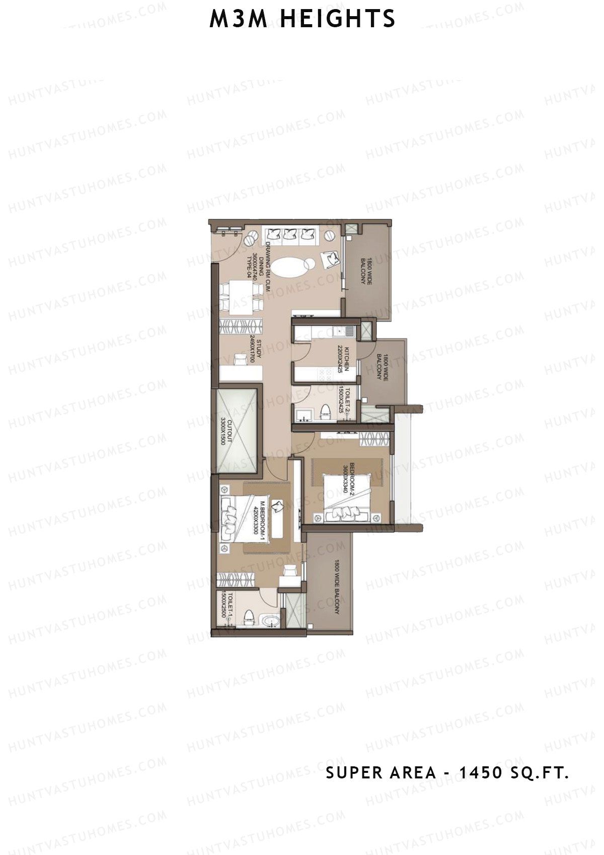 M3M Heights Tower 6 Unit 2 Floor Plan