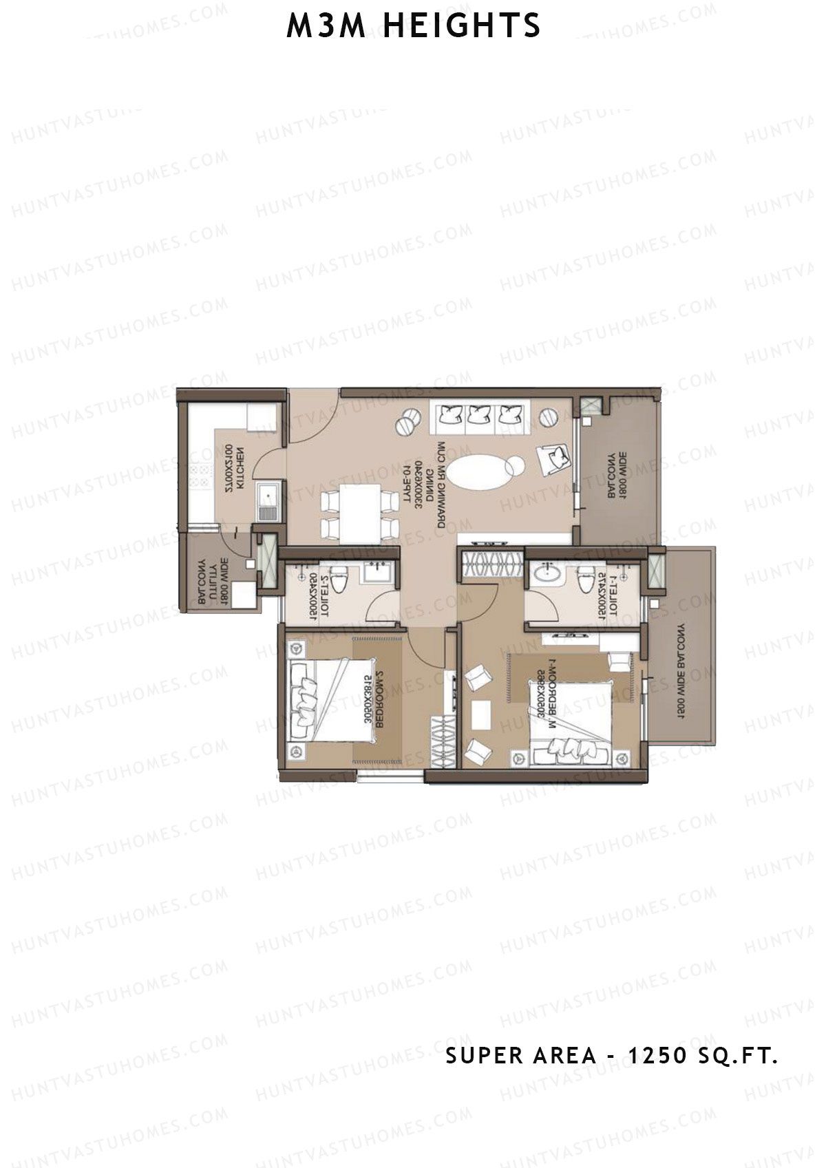 M3M Heights Tower 6 Unit 4 Floor Plan
