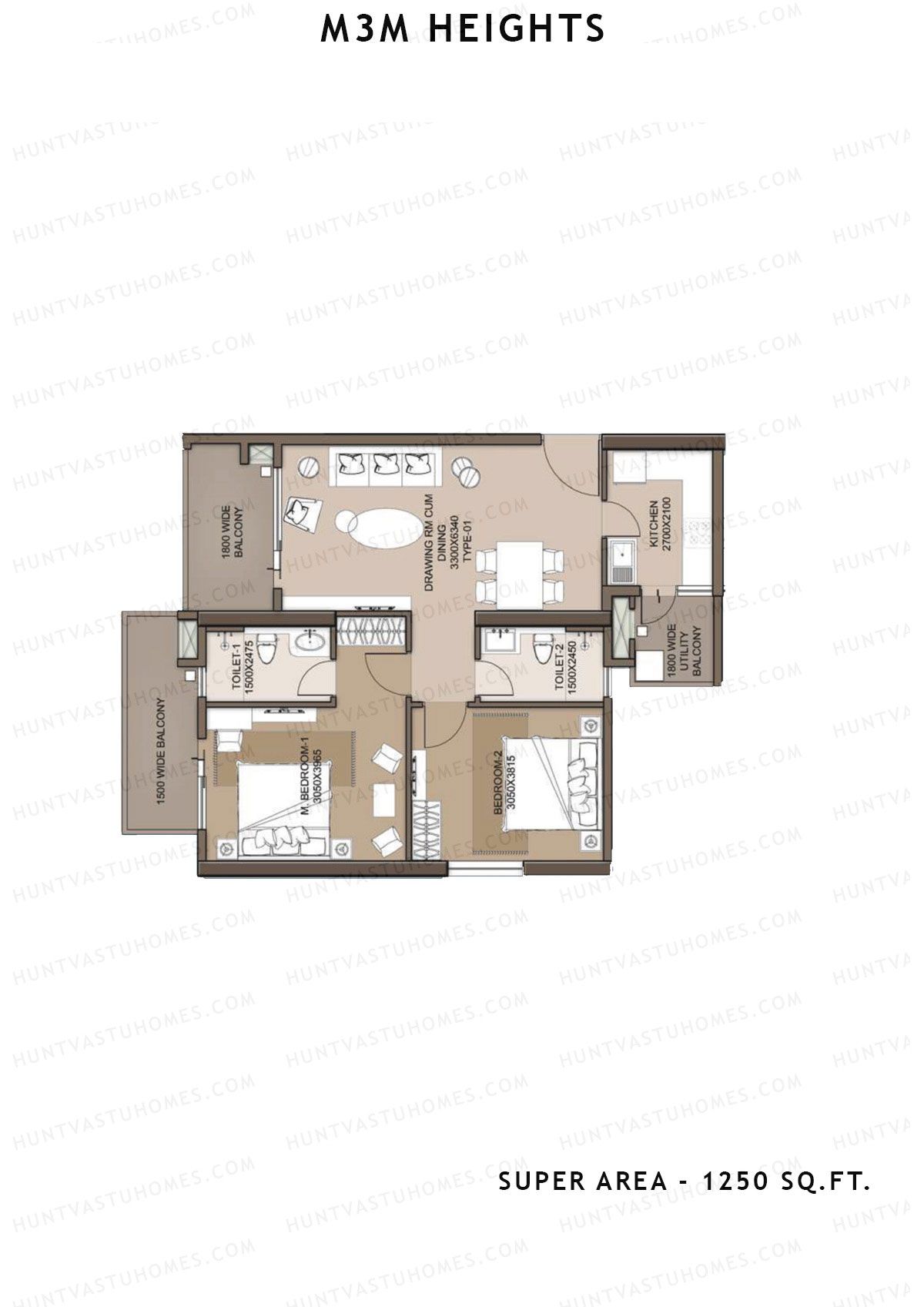 M3M Heights Tower 6 Unit 5 Floor Plan