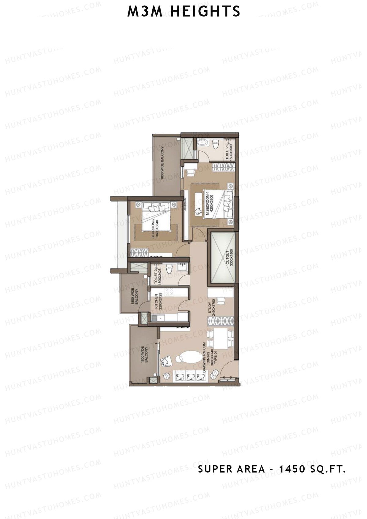 M3M Heights Tower 6 Unit 6 Floor Plan