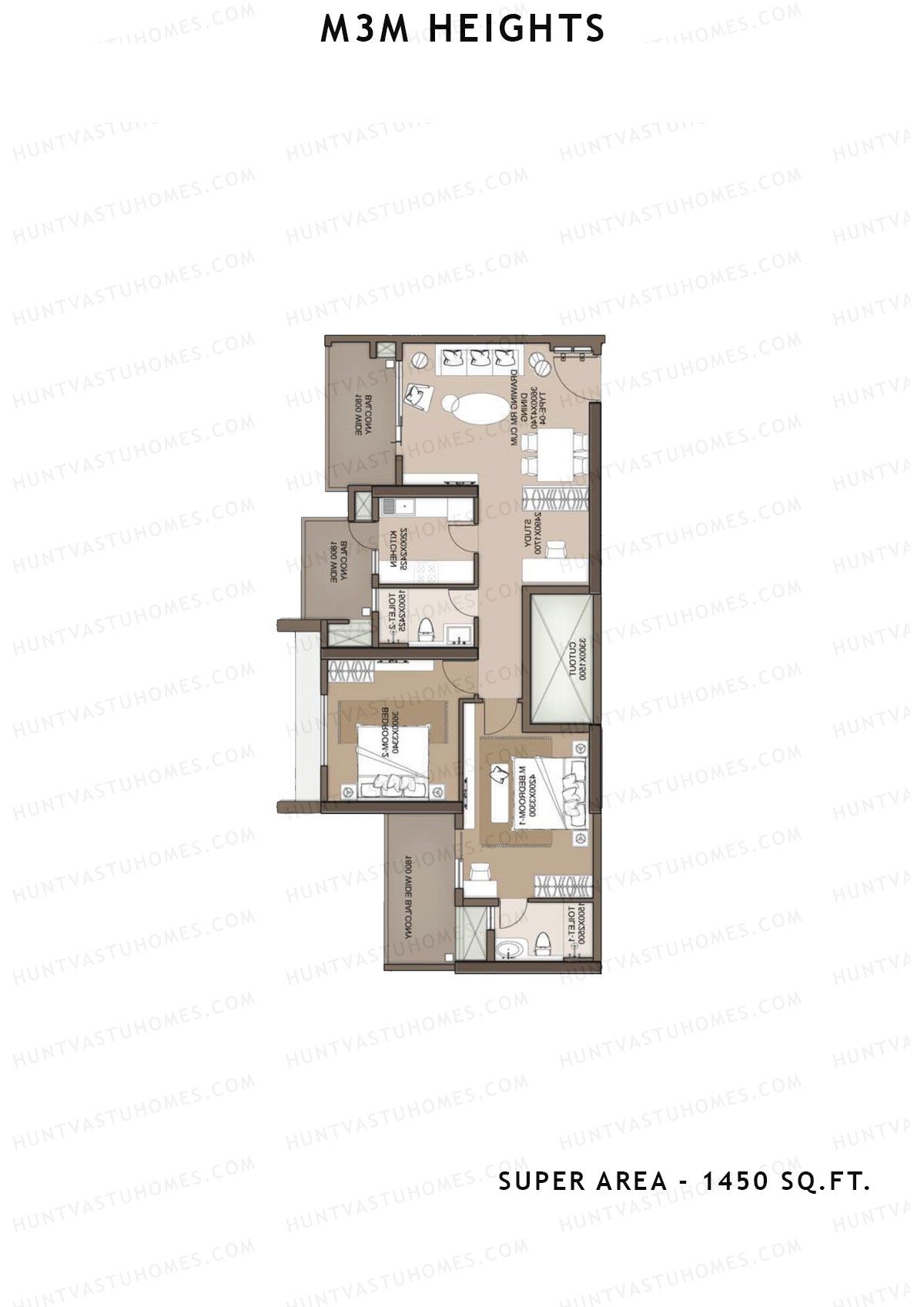 M3M Heights Tower 6 Unit 7 Floor Plan