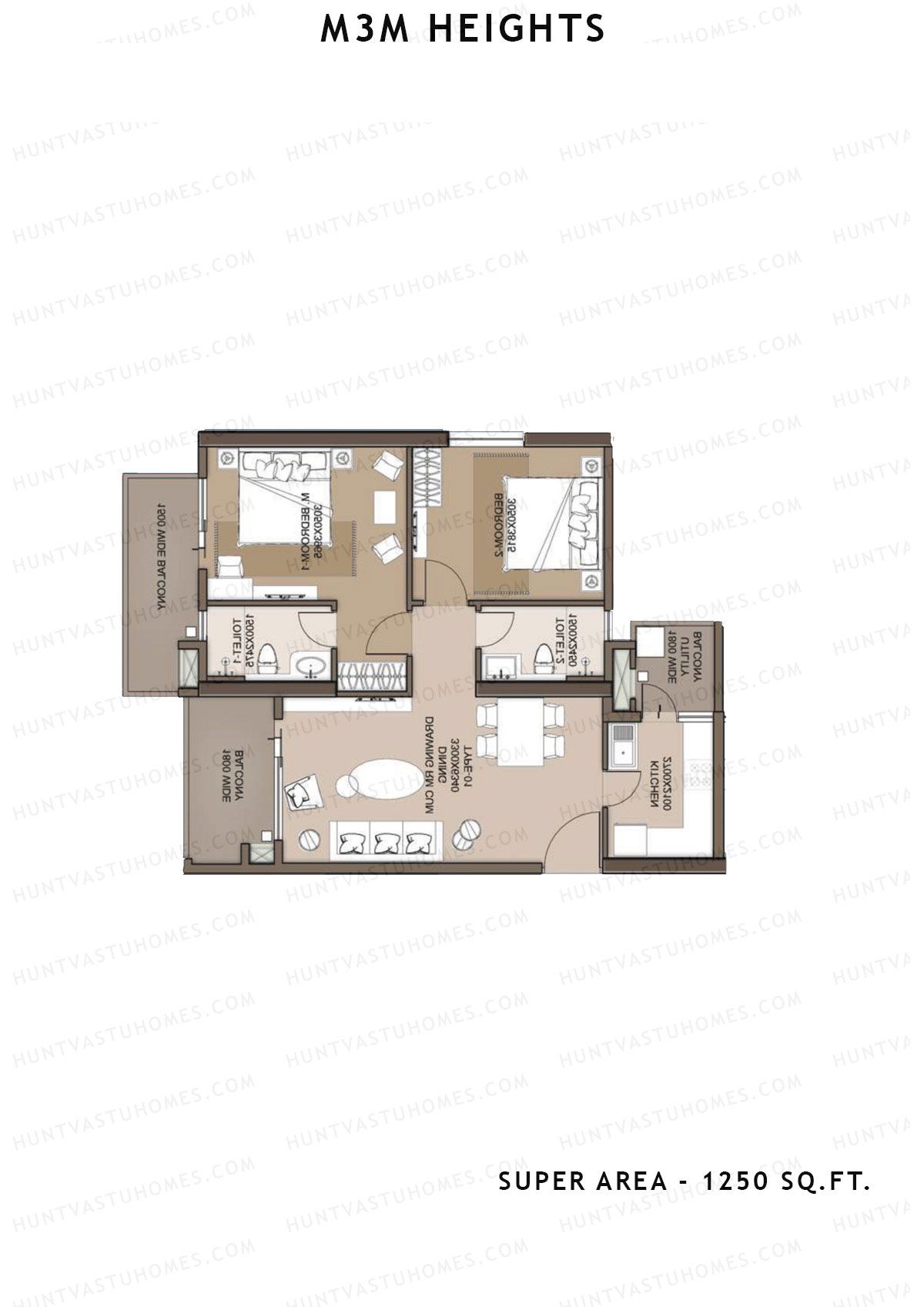 M3M Heights Tower 6 Unit 8 Floor Plan