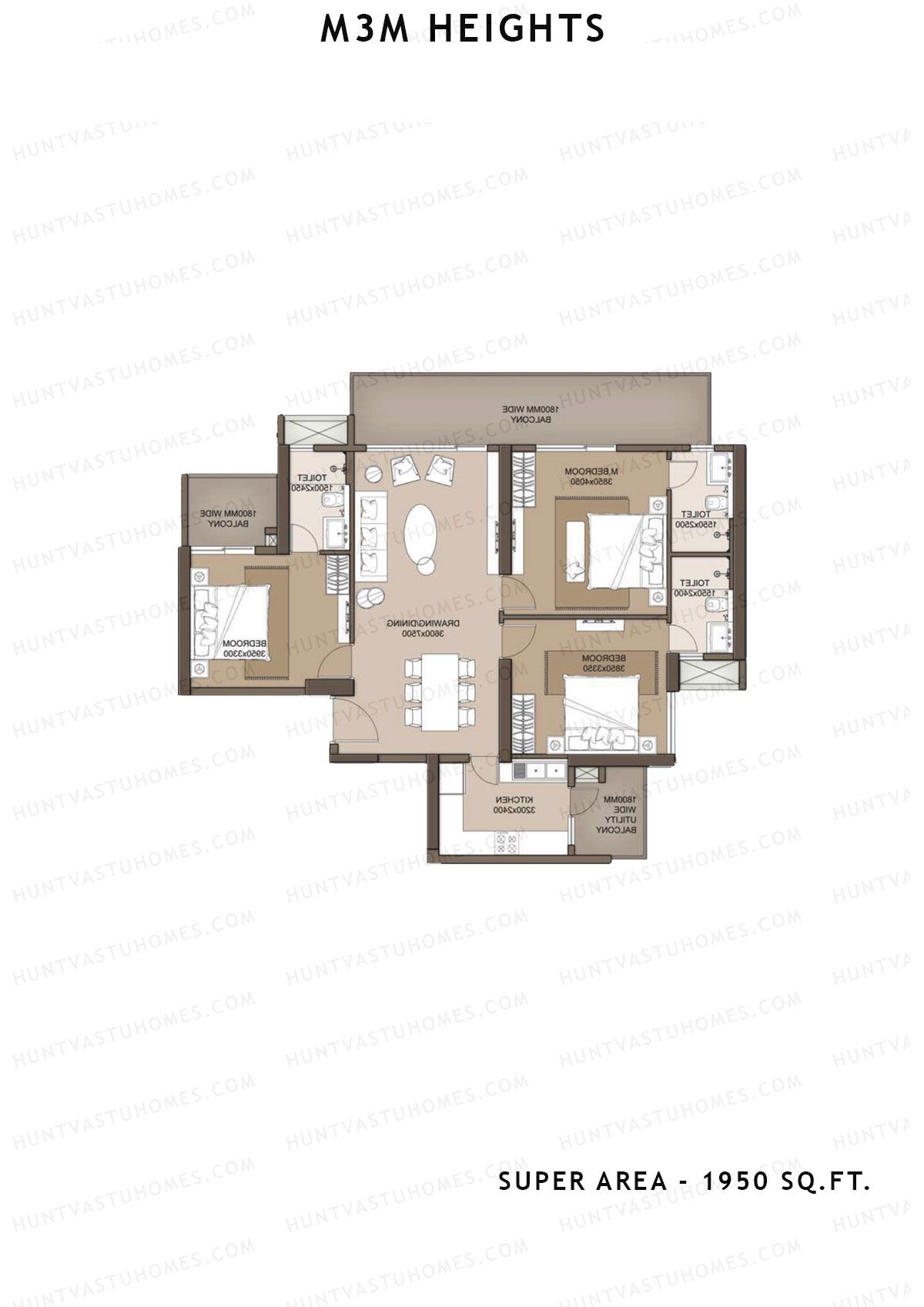 M3M Heights Tower 4 Unit 2 Floor Plan