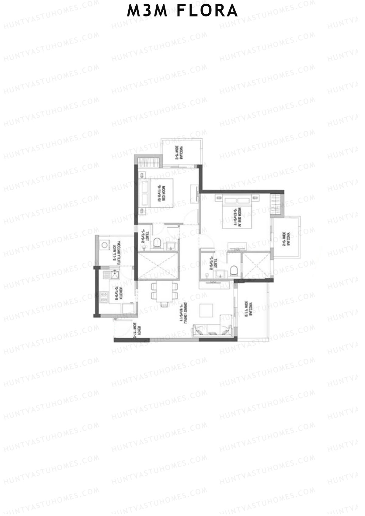 M3M Flora Tower 13 Unit 6 Floor Plan