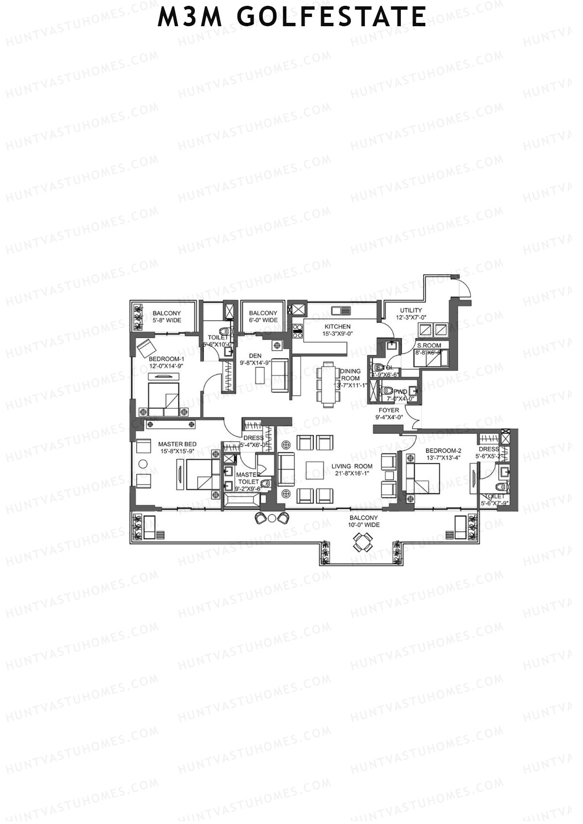 M3M Golfestate Fairway East 1 (FE1) Unit A Floor Plan