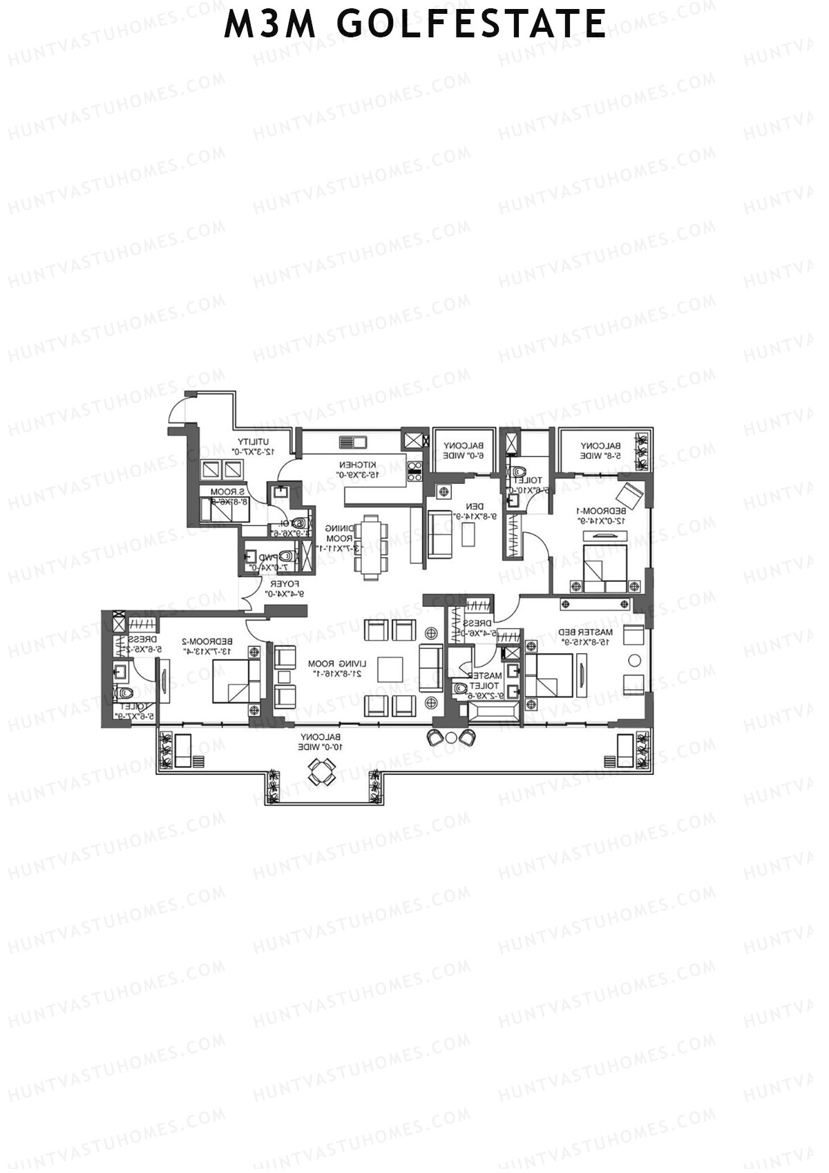 M3M Golfestate Fairway East 1 (FE1) Unit B Floor Plan