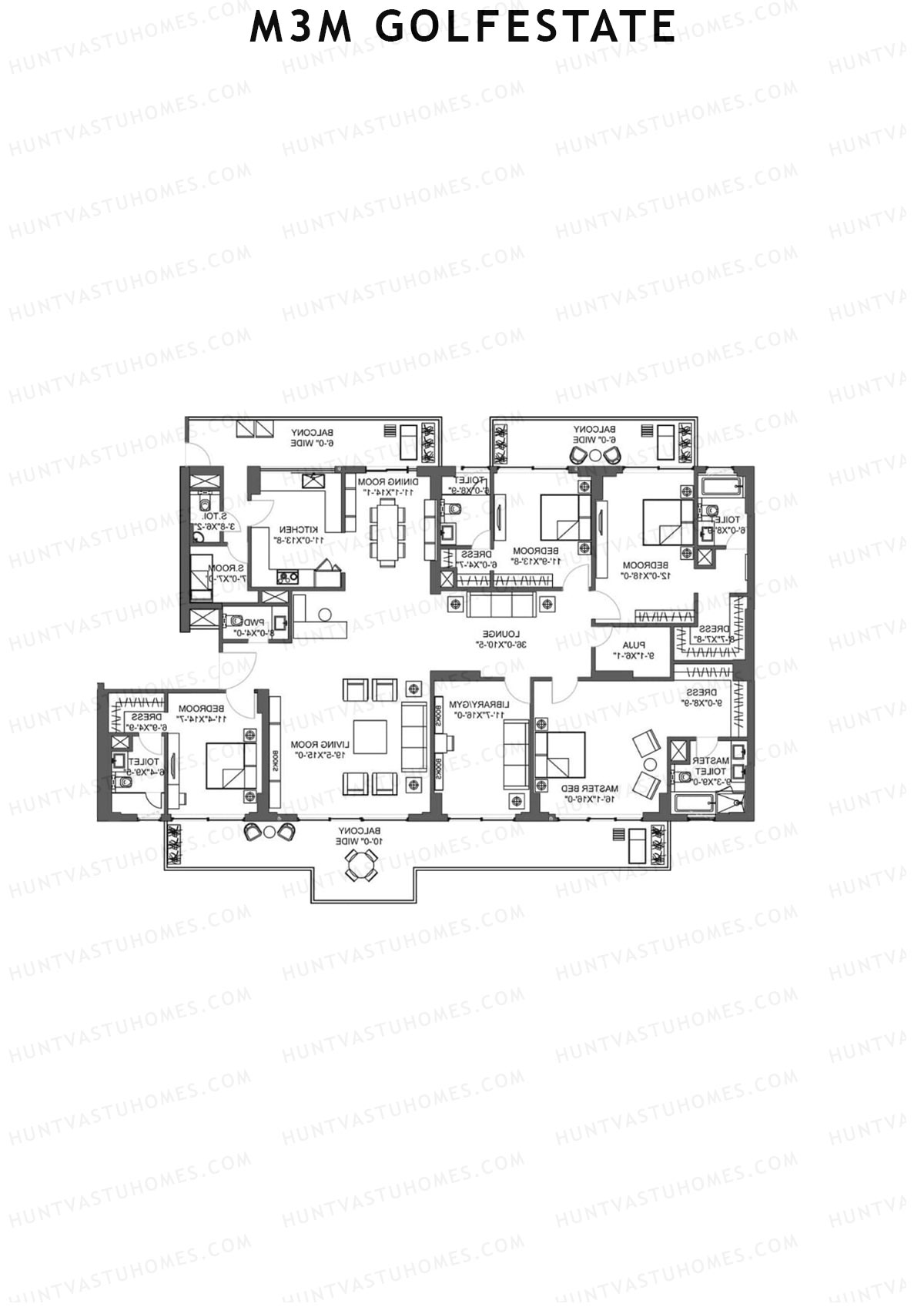 M3M Golfestate Fairway East 2 (FE 2/3) Unit A Floor Plan