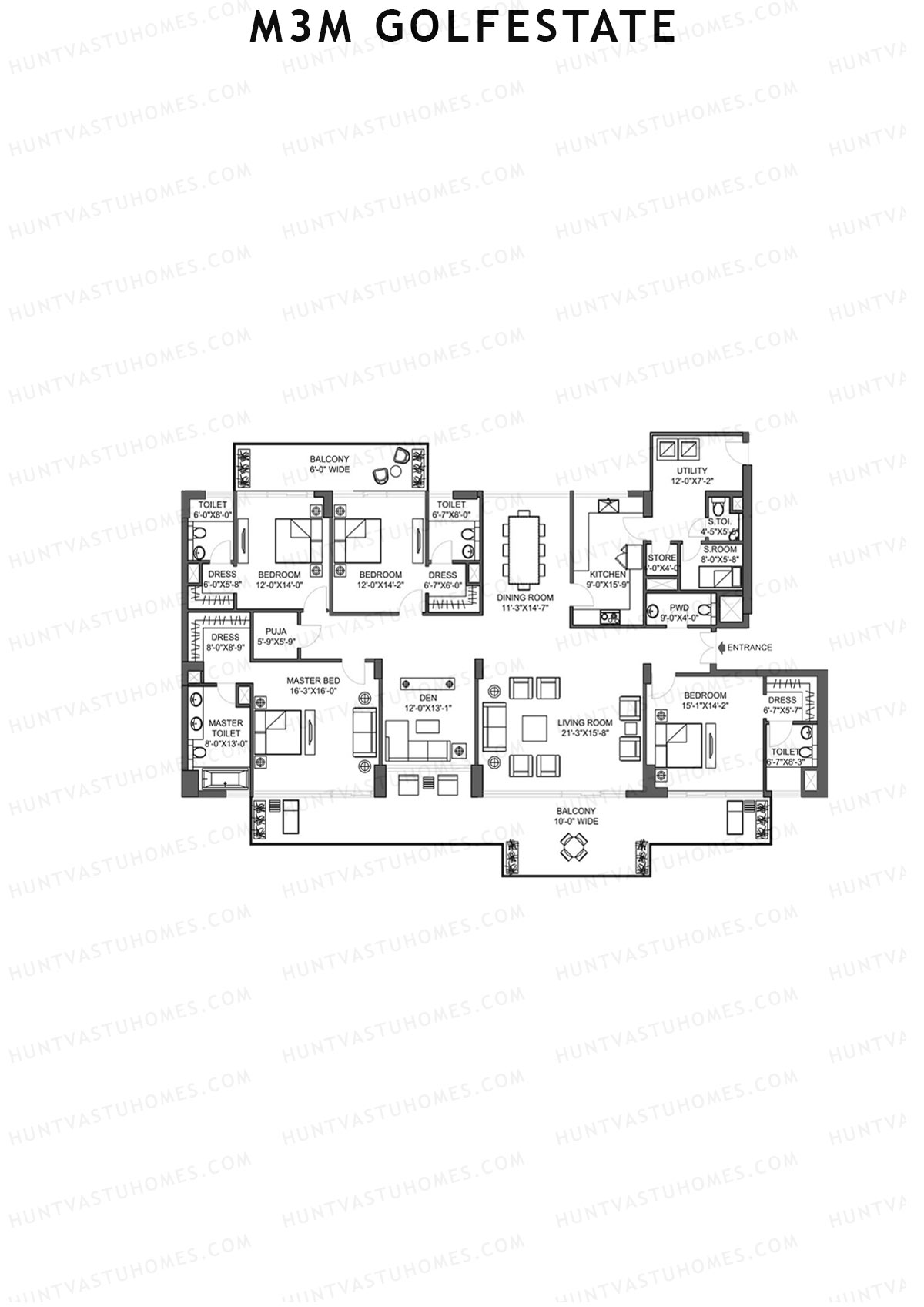 M3M Golfestate Fairway East 7 (FE 7) Unit A Floor Plan